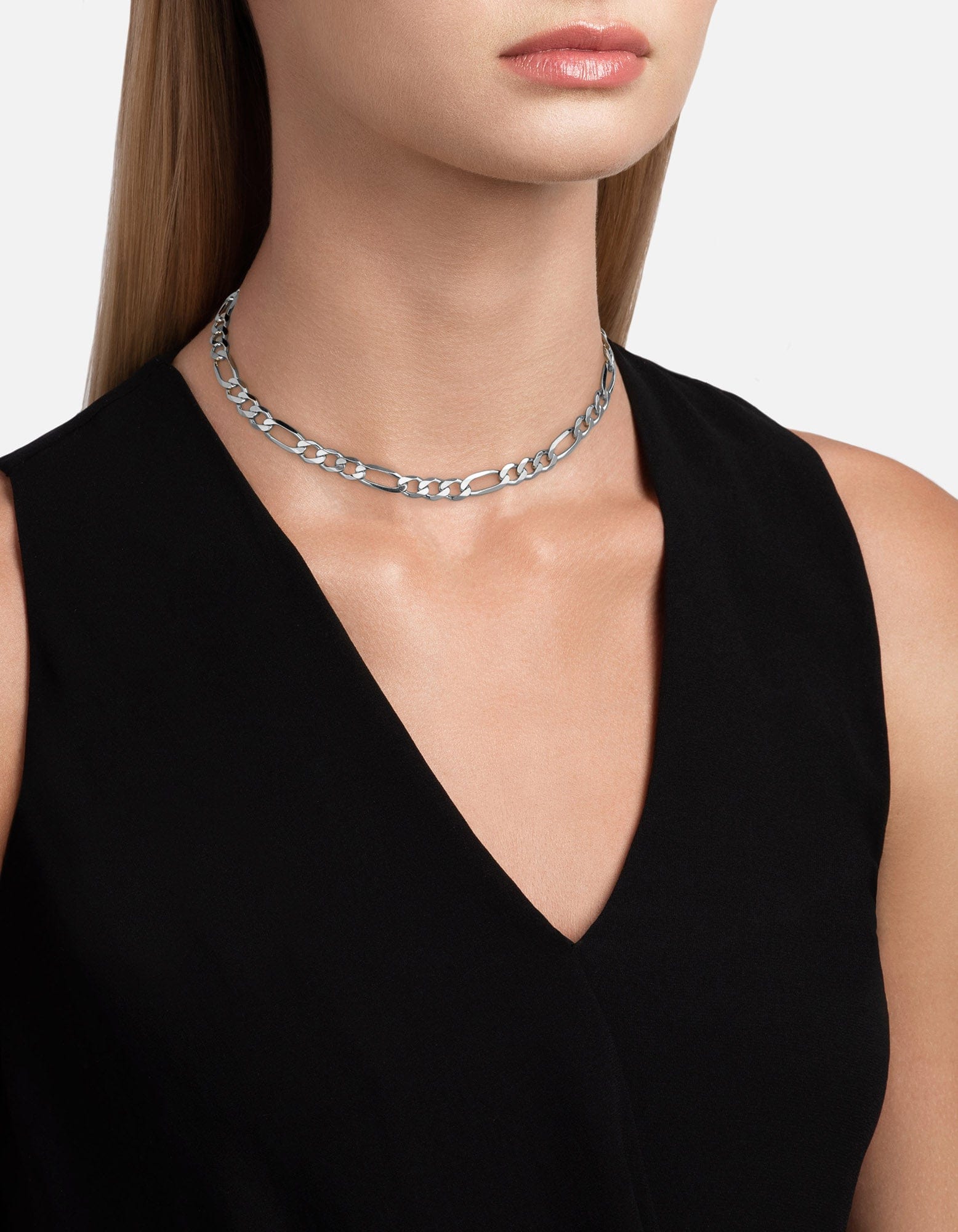 4.5mm Figaro Chain Choker Necklace - Sterling Silver 925 for Women & Men - Perfect for Everyday Wear, Gifts & Special Occasions