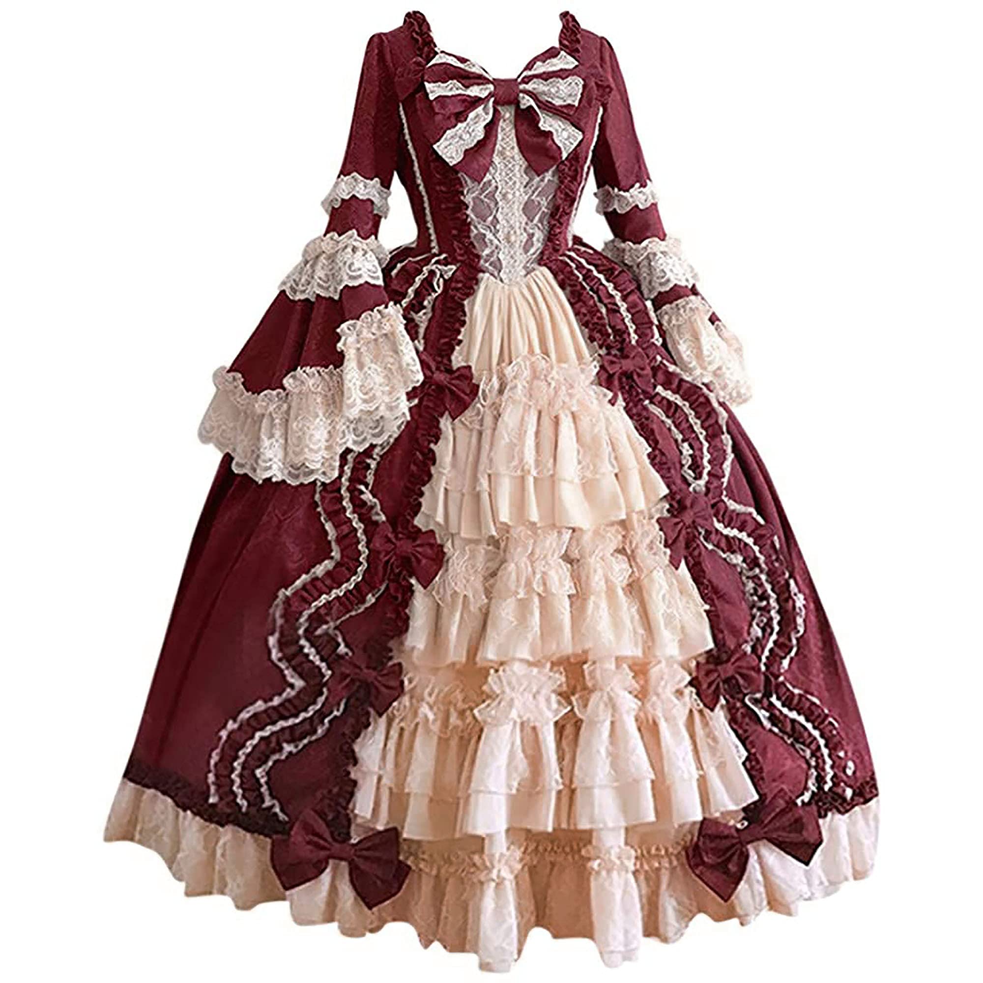 Victorian Rococo Dress for Women - Elegant Renaissance Medieval Ball Gown | Southern Belle Civil War Costume | Perfect for Halloween Party, Cosplay, Historical Reenactments & Themed Events