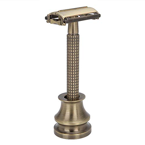 Vintage Copper Safety Razor - 3 Color Options Manual Beard Trimmer with Stand | Classic Shaving Tool for Men's Facial Hair & Mustache Grooming | Perfect for Home Use, Travel & Gift Giving