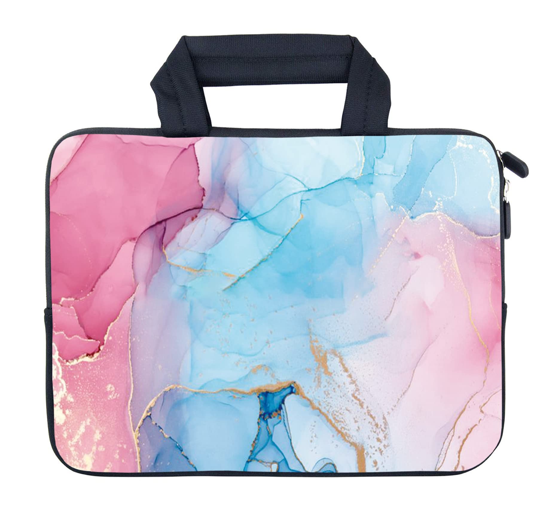 Amary 11.6-12 Inch Neoprene Laptop Sleeve with Handle - Protective Carrying Case for MacBook Air, Chromebook, HP, Dell, Lenovo & Asus Ultrabooks - Lightweight Tablet Cover for Men & Women (Marble Design) - Perfect for Office, School, Travel & Commuting