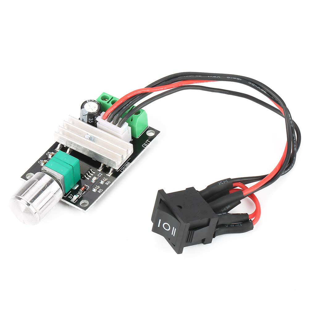 Weojeviy PWM DC Motor Speed Controller - 6V 12V 24V 3A 80W Adjustable Reversible Motor Driver for Robotics, CNC, DIY Projects - Perfect for RC Cars, Electric Scooters & Automation Systems