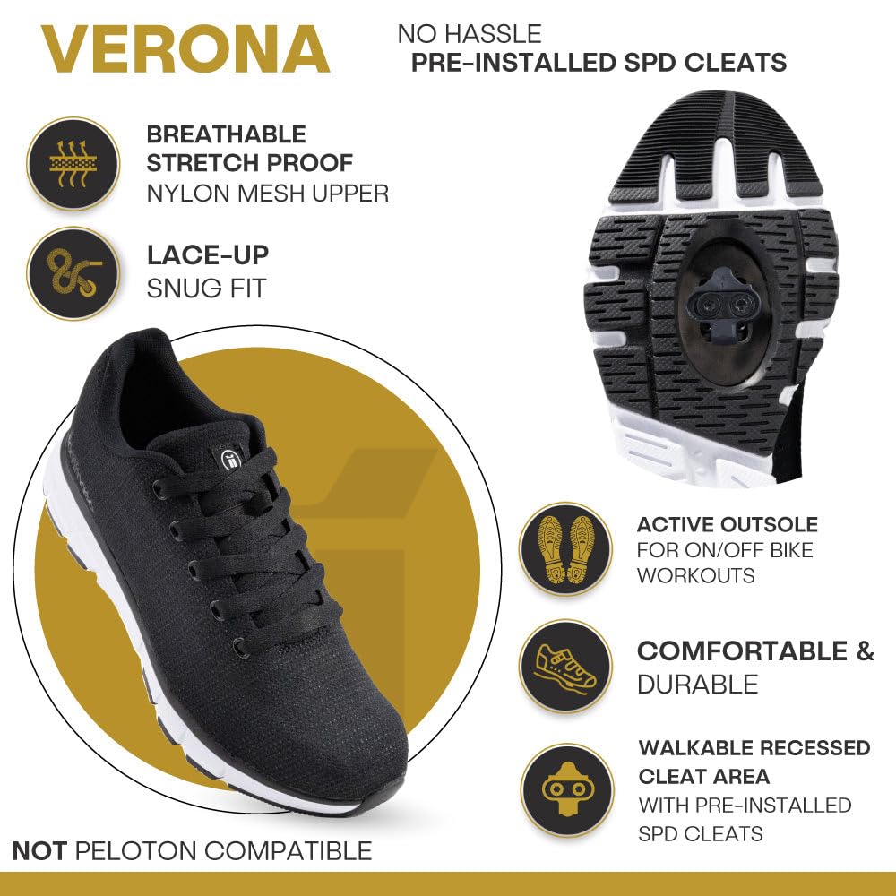 Tommaso Women's Cycling Shoes - SPD Cleat Compatible for Indoor & Outdoor Riding - Comfortable Walkable Design for Peloton, Road & Mountain Biking - Perfect for Commuting, Spinning Classes & Fitness Training