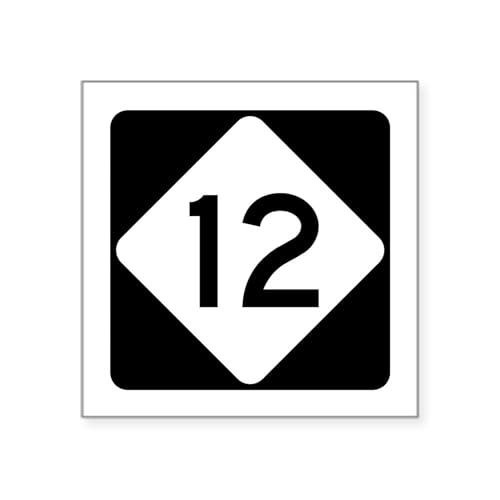 White - Highway 12, North Carolina Square Sticker 3 X 3