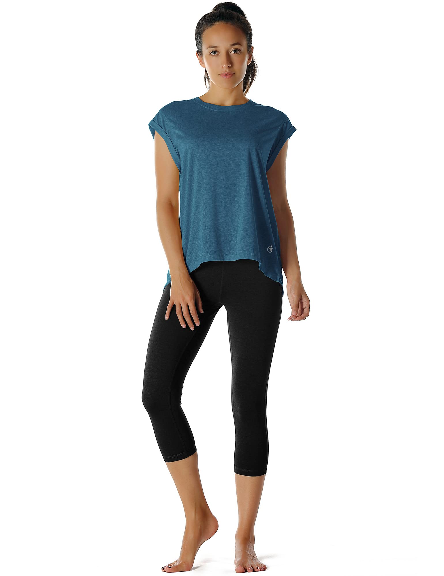 Icyzone Open Back Workout Top for Women - Breathable Yoga T-Shirt & Activewear Exercise Shirt - Perfect for Gym, Yoga, Running & Fitness Training