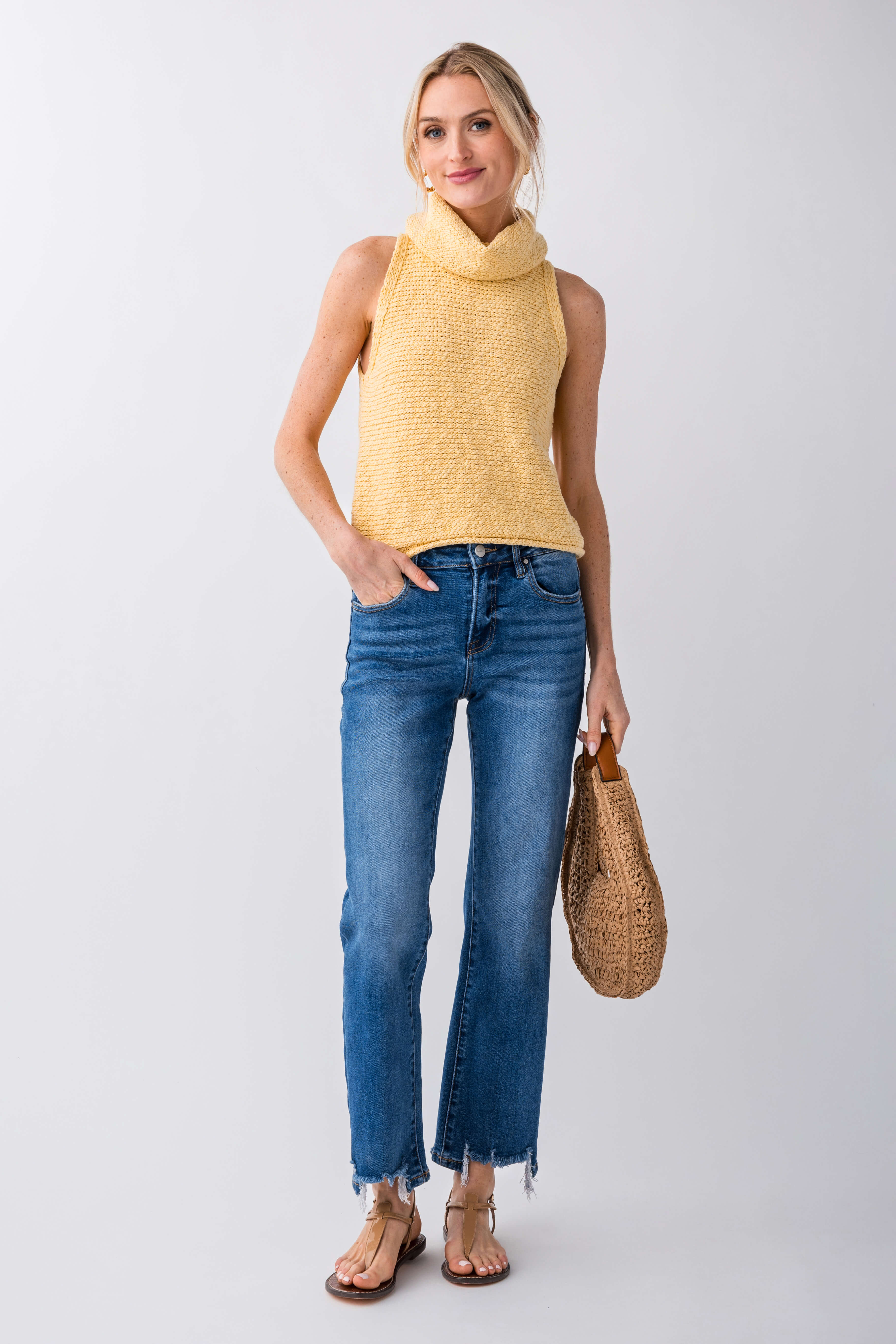 Risen High Rise Step Hem Jeans for Women - Trendy Distressed Denim Pants with Flared Leg | Perfect for Casual Outfits, Date Nights & Street Style Fashion