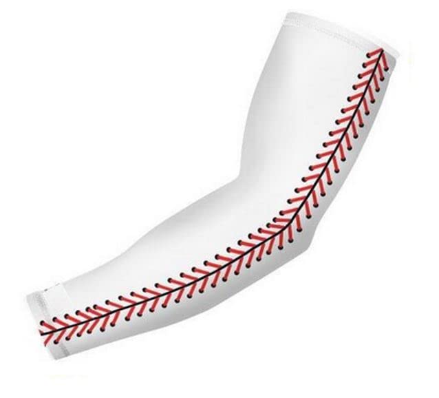 Baseball Compression Arm Sleeve with Stitched Design - Breathable Sports Arm Sleeves for Baseball Players - Perfect for Training, Games & Outdoor Activities