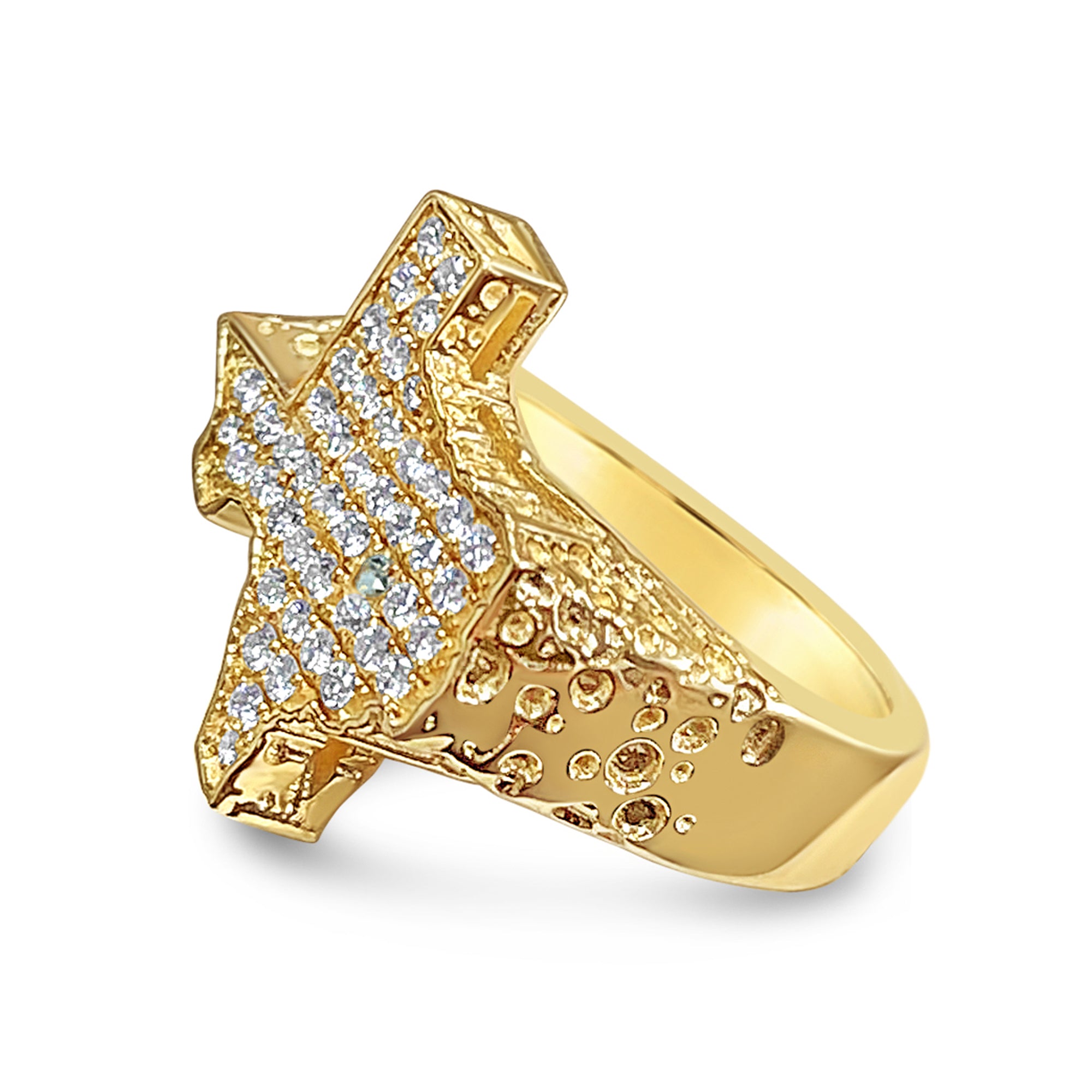 Texas Shaped Diamond Nugget Ring - 14K Gold or Sterling Silver Texas Jewelry for Women - Perfect for Western Style, Cowgirl Fashion & Lone Star State Pride Gifts
