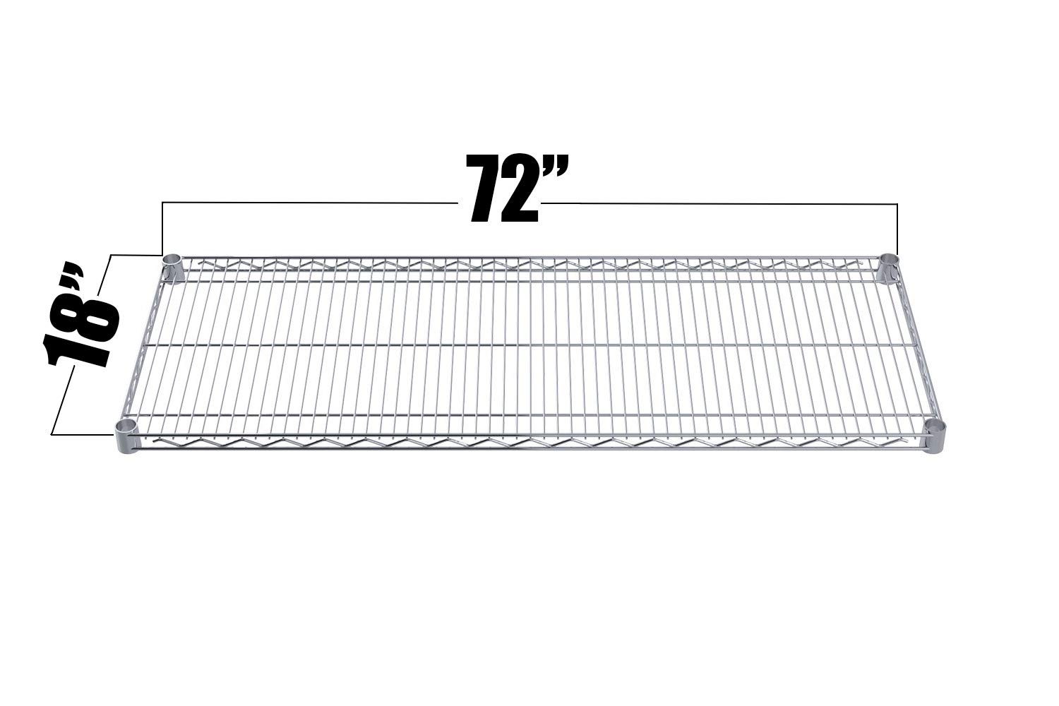 Heavy Duty Chrome Wire Shelving - Pack of 2 NSF Storage Shelves (18