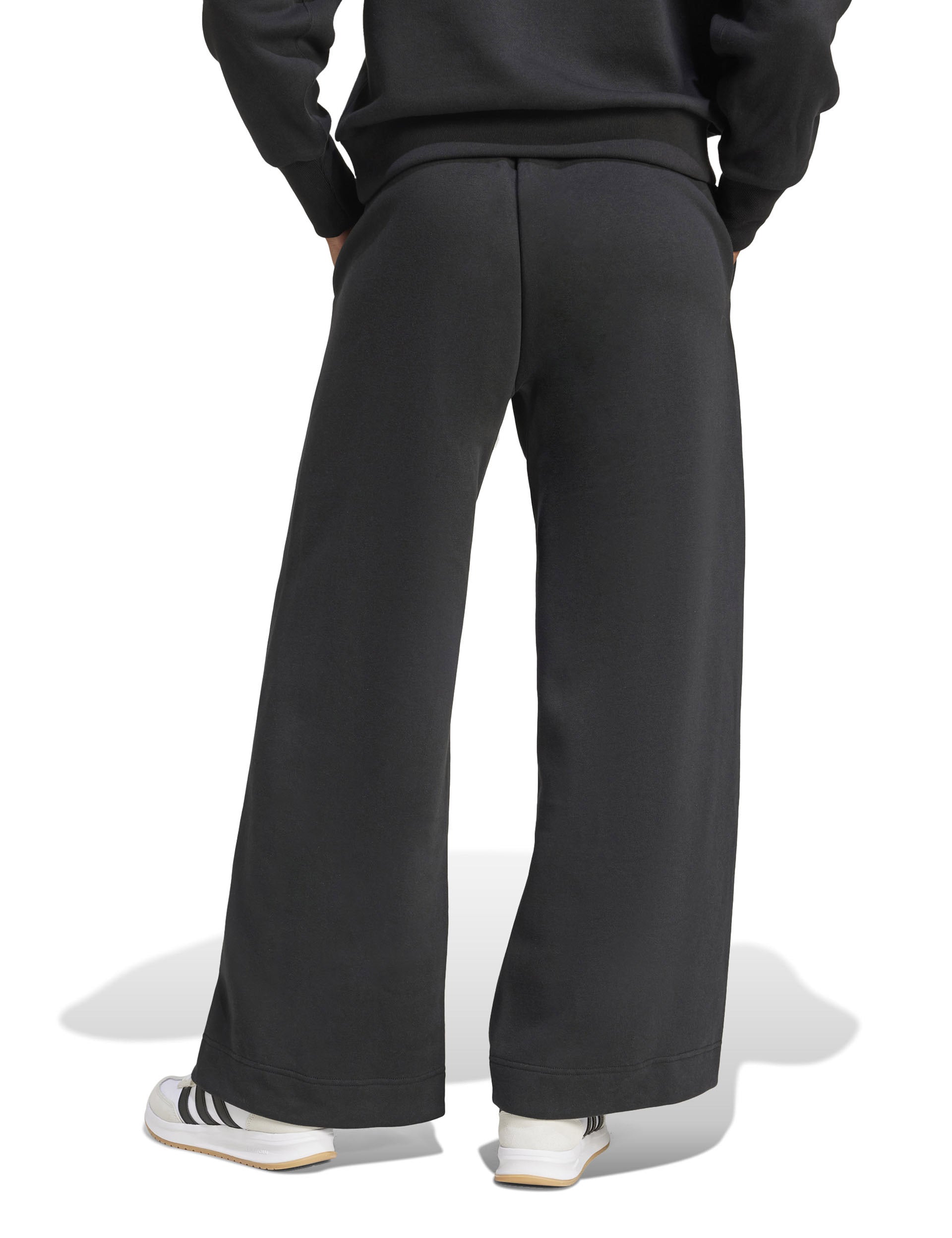 ALL SZN Fleece Loose Wide Leg Pants for Women - Soft & Comfortable Winter Lounge Pants - Black Casual Sweatpants for Home, Yoga, and Relaxation