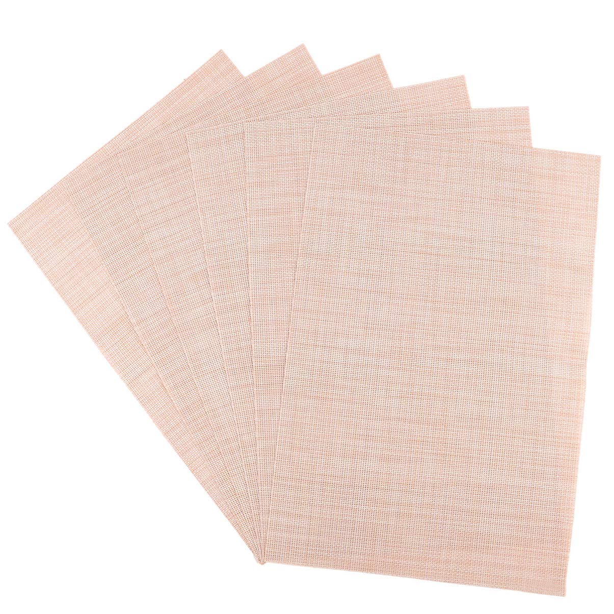 6-Piece Non-Slip PVC Table Placemats Set - Waterproof Heat-Resistant Dining Mats for Restaurant, Hotel & Home Use - Perfect for Everyday Meals, Parties & Formal Dining Settings