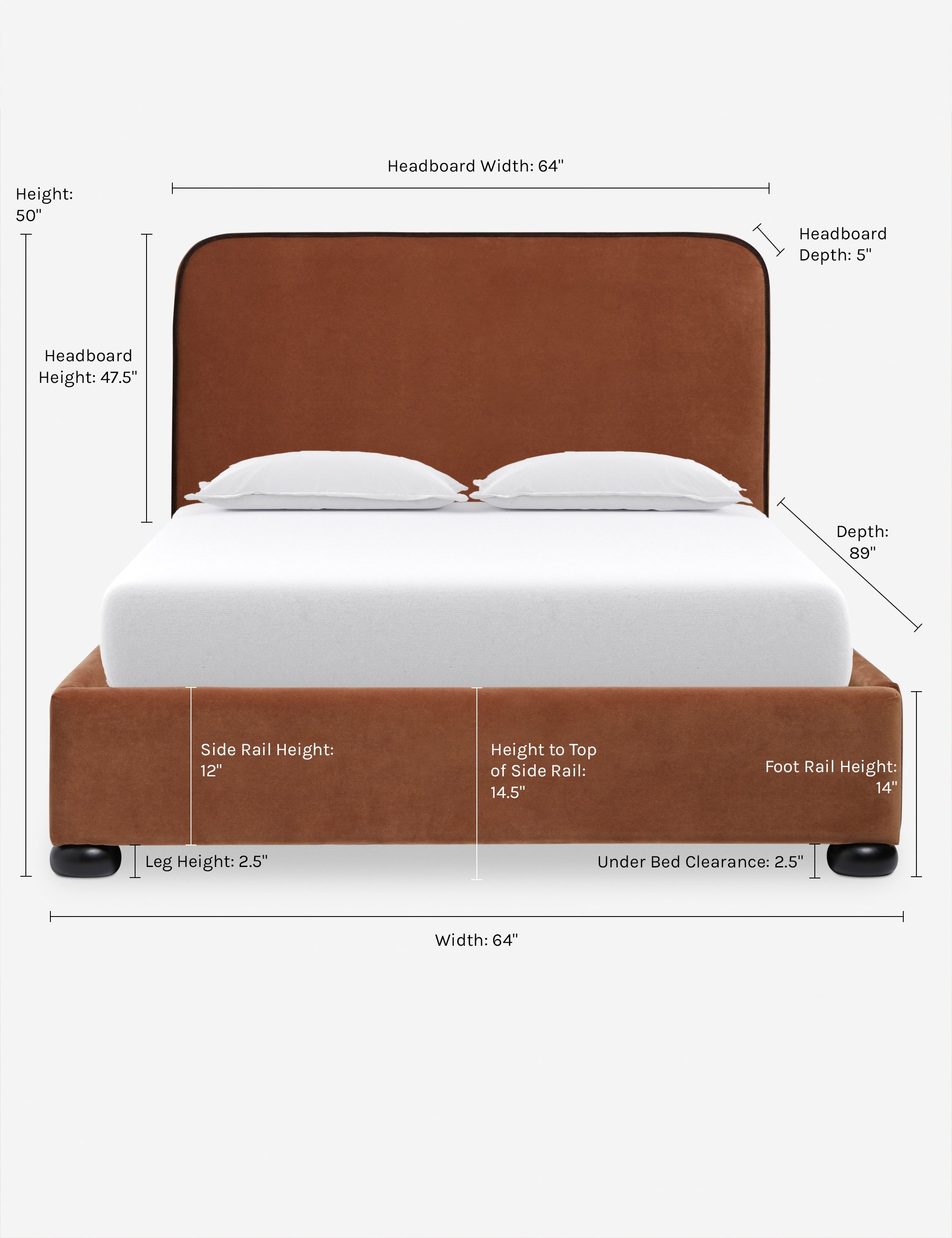 Bishop Platform Bed Frame - Queen Size Modern Minimalist Wooden Bed with Headboard - Perfect for Bedroom, Guest Room, and Studio Apartment