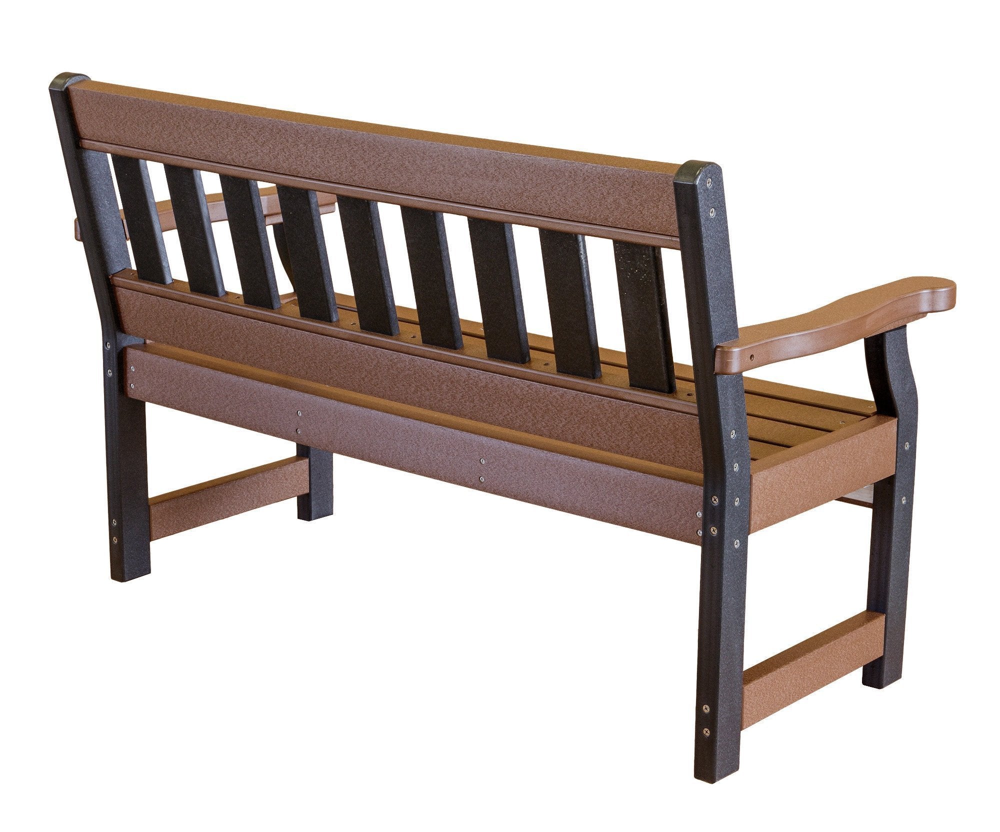 Heritage 4ft. Recycled Plastic Outdoor Garden Bench - Durable Eco-Friendly Patio Seating for Backyard, Deck, and Park Use