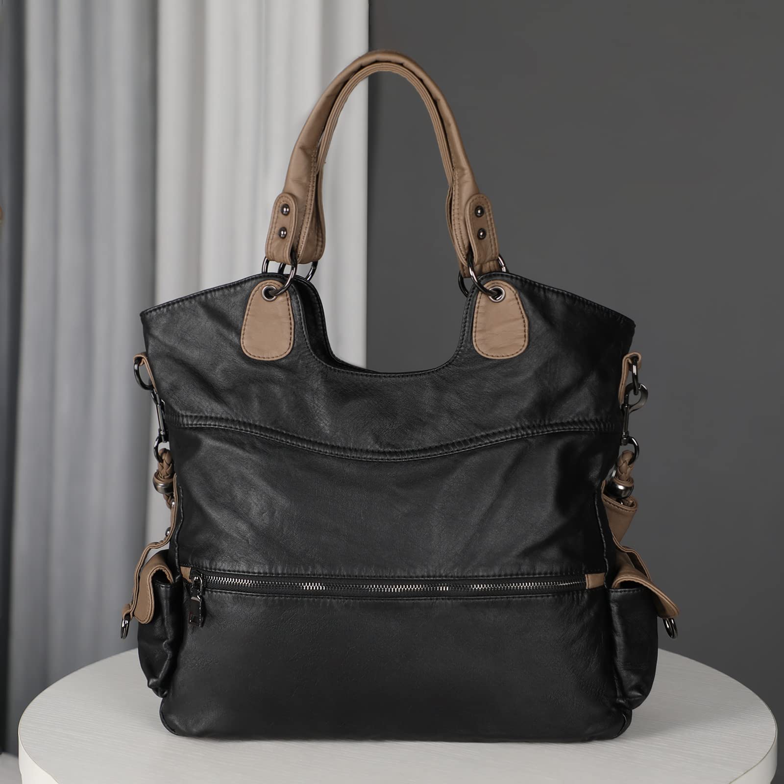 Vegan Leather Crossbody Shoulder Bag for Women - Large Capacity Tote Purse with Multiple Pockets - Stylish & Durable Washable Faux Leather Handbag - Perfect for Work, Travel & Everyday Use