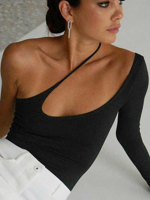 ZASUWA Women's Solid Color Stretch Tailored Long Sleeve Tops - Slim Fit Comfortable Blouse for Work, Office & Casual Wear