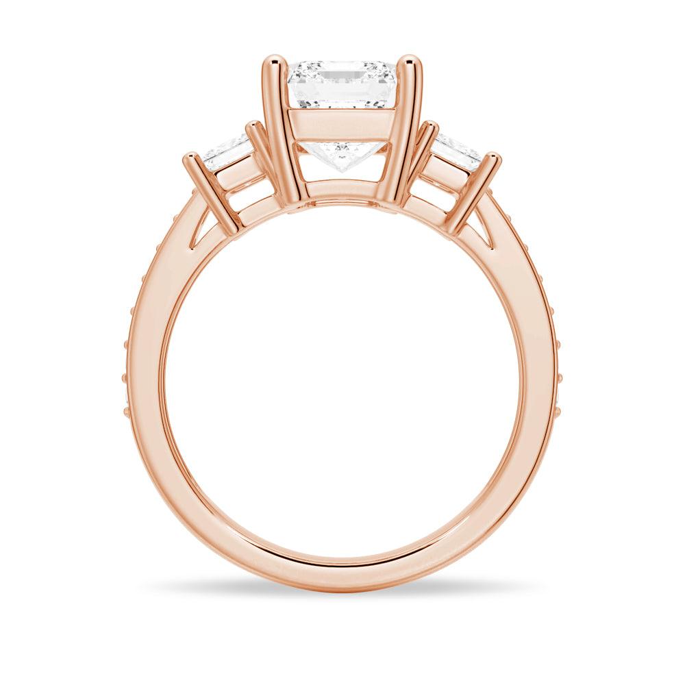 Emerald Cut Three Stone Engagement Ring for Women - Vintage Inspired Diamond Wedding Band - Perfect for Proposals, Anniversaries & Special Occasions
