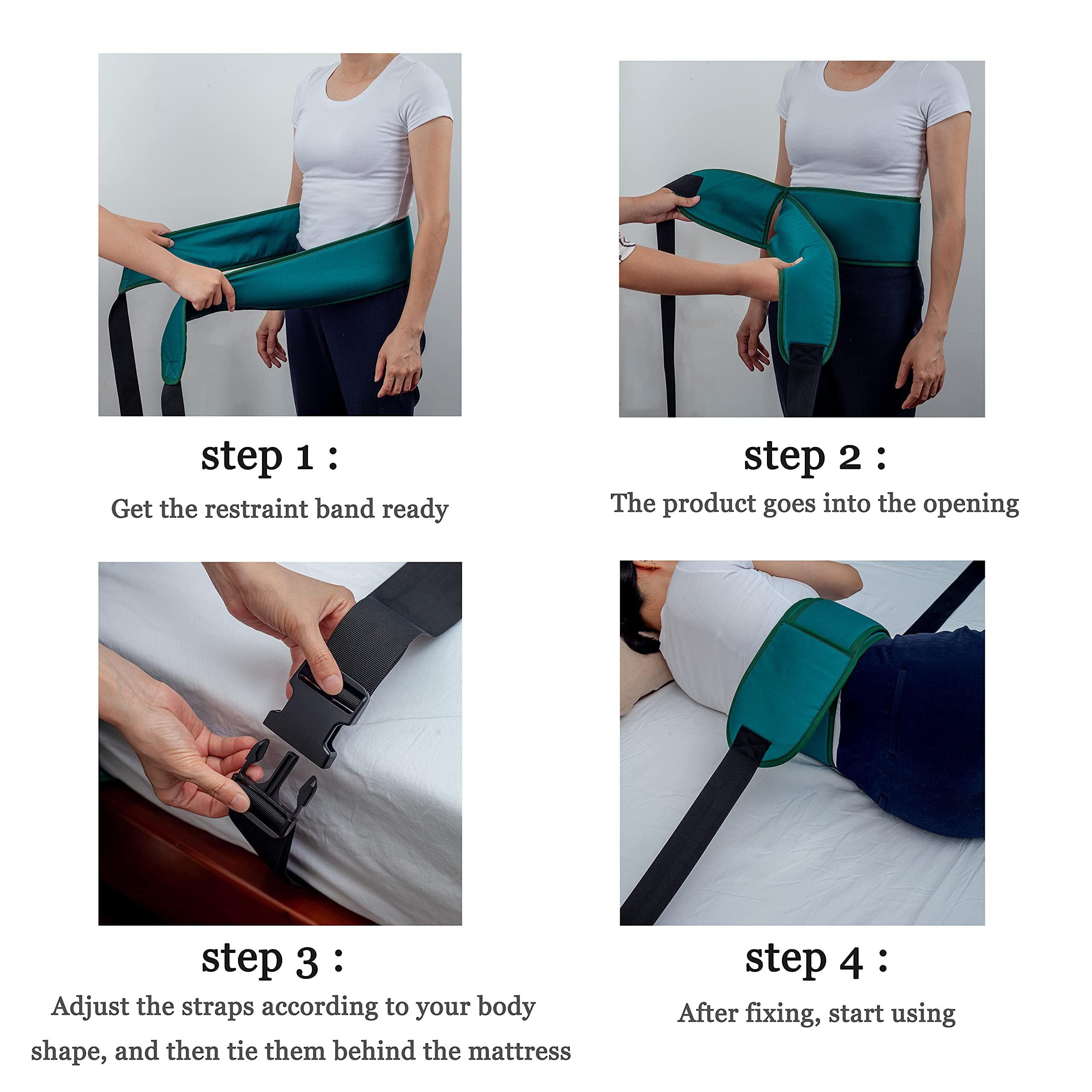 Medical Bed Restraint Straps - Adjustable Chest & Limb Safety Harness for Elderly Care, Anti-Fall Protection System | Ideal for Home Nursing, Hospital Use & Patient Mobility Control