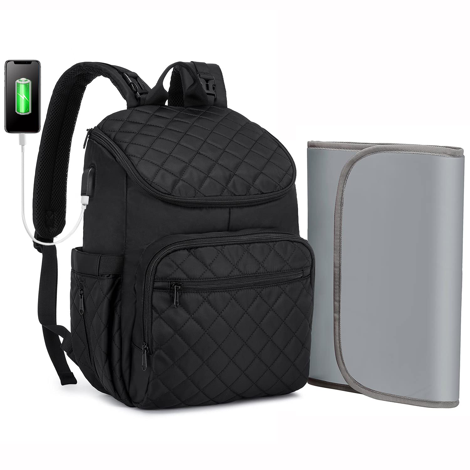 LOVEVOOK Waterproof Diaper Bag Backpack - Multifunctional Travel Backpack with Portable Changing Pad | Stylish Unisex Baby Bag for Parents, Perfect for Daycare, Outings & Travel