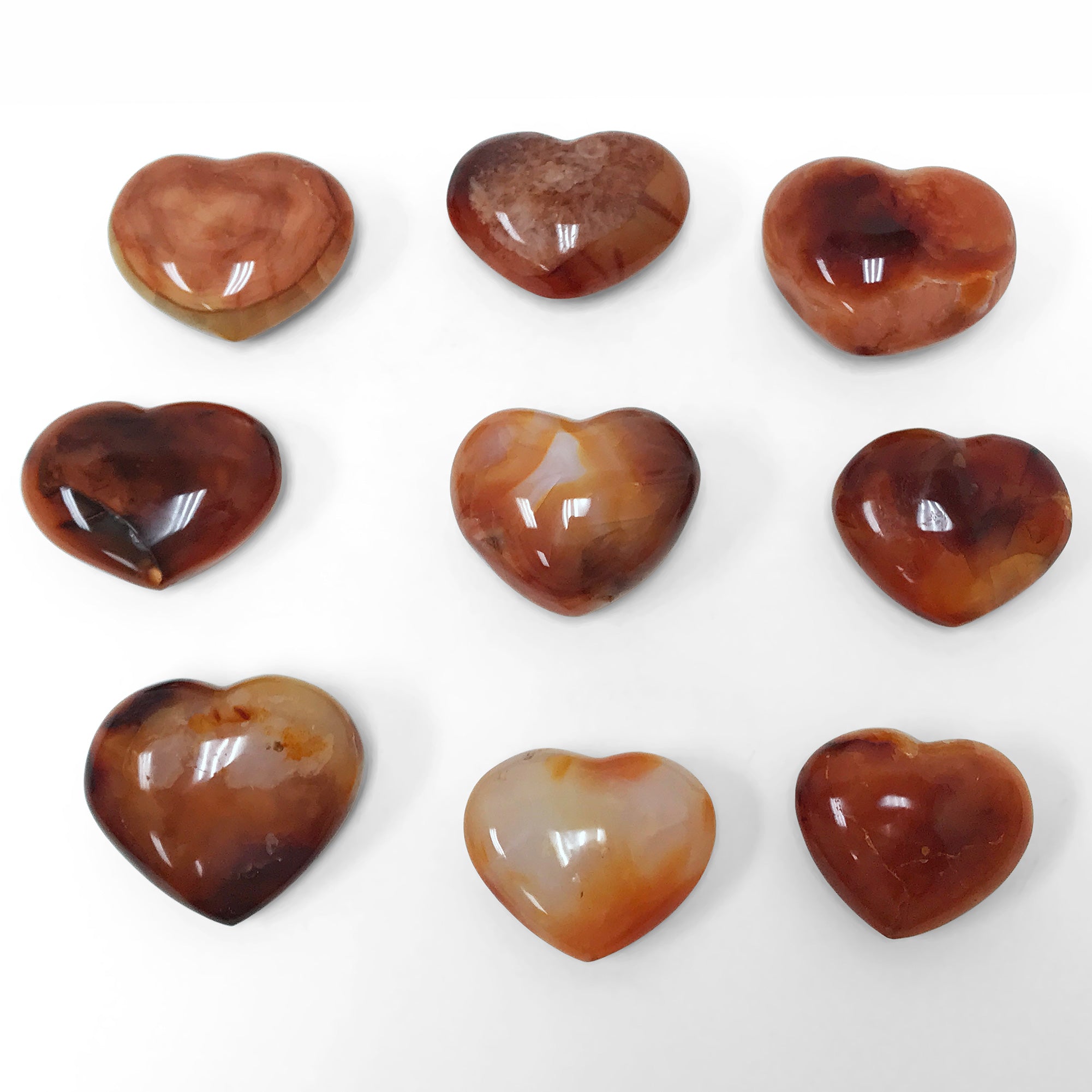 Natural Carnelian Love Heart Crystal Gemstone - 2 Piece Set for Jewelry Making, Healing, and Spiritual Energy (RSH186) | Perfect for Meditation, Gifts & DIY Crafts