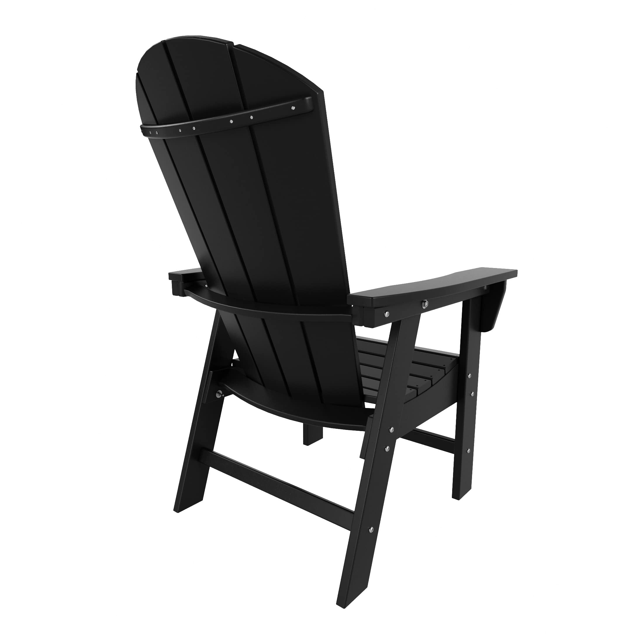 **Classic Black Adirondack Dining Chair - Traditional Retro Outdoor Lounger Seat for Patio, Poolside, Backyard & Garden - Durable Aesthetic Outdoor Furniture for Relaxing & Dining Al Fresco**