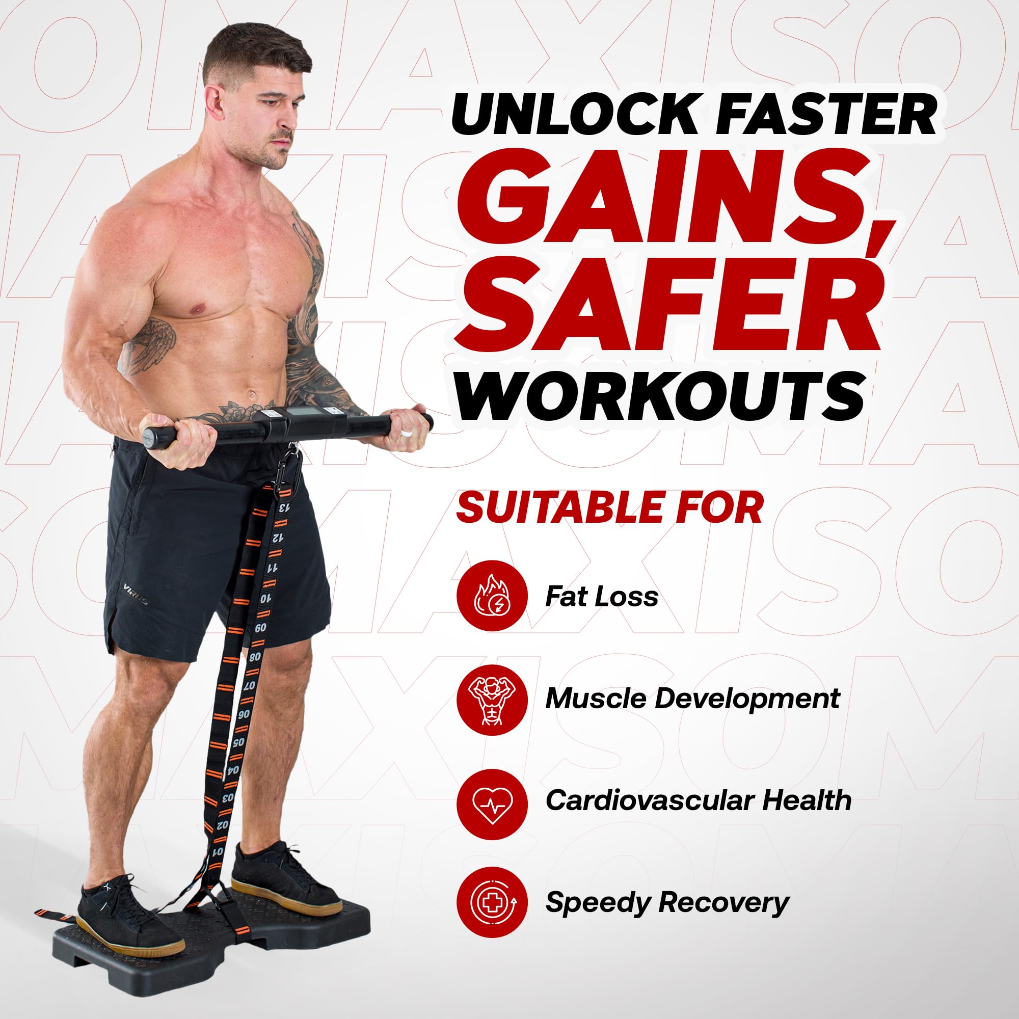 Isomax Isometric Exercise Equipment - Digital Force Gauge Barbell with Handgrip for Home Gym, Strength Training & Full Body Workout | Perfect for Small Spaces, Muscle Building & Fitness Enthusiasts