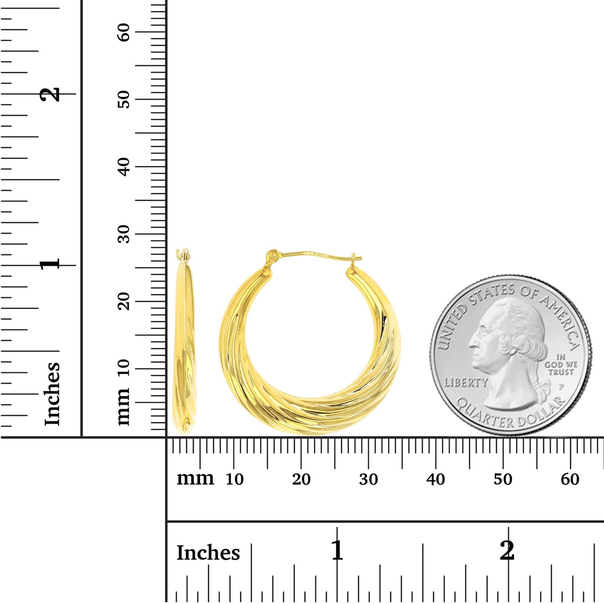 14K Solid Gold Thick Round Hoop Earrings for Women - Hypoallergenic Hinged Clasp (3mm-4.5mm Sizes) | Sensitive Ears Friendly | Perfect for Everyday Wear, Date Nights & Special Occasions