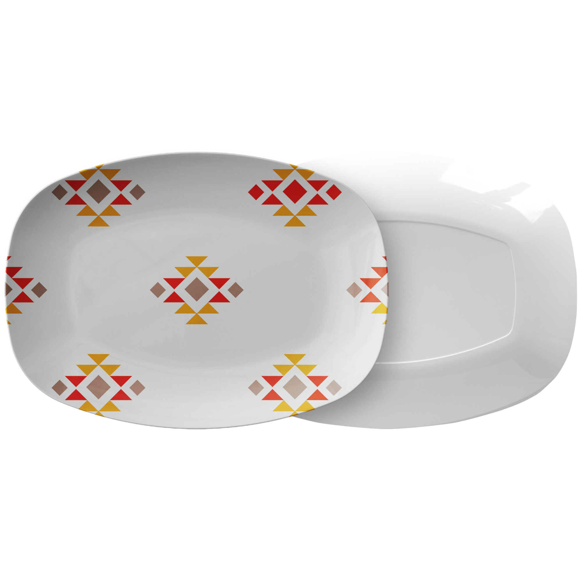 Stylish Southwestern Bohemian Plastic Serving Platter for Parties, Picnics & Home Decor - Durable & Lightweight Dishware for Entertaining