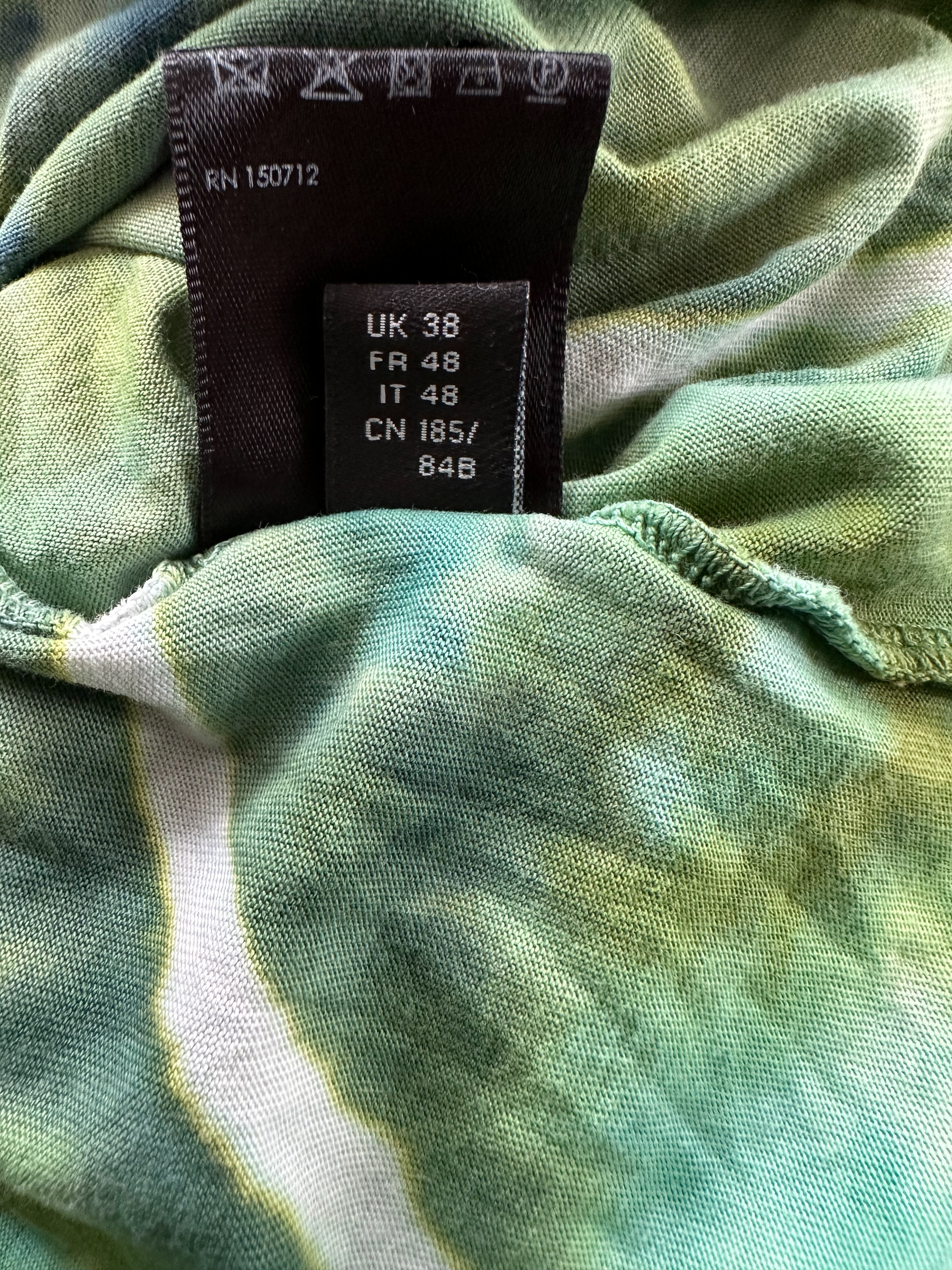 Amiri Green Tie Dye Logo T-Shirt for Men - Stylish Graphic Tee for Streetwear, Casual Outfits & Summer Fashion
