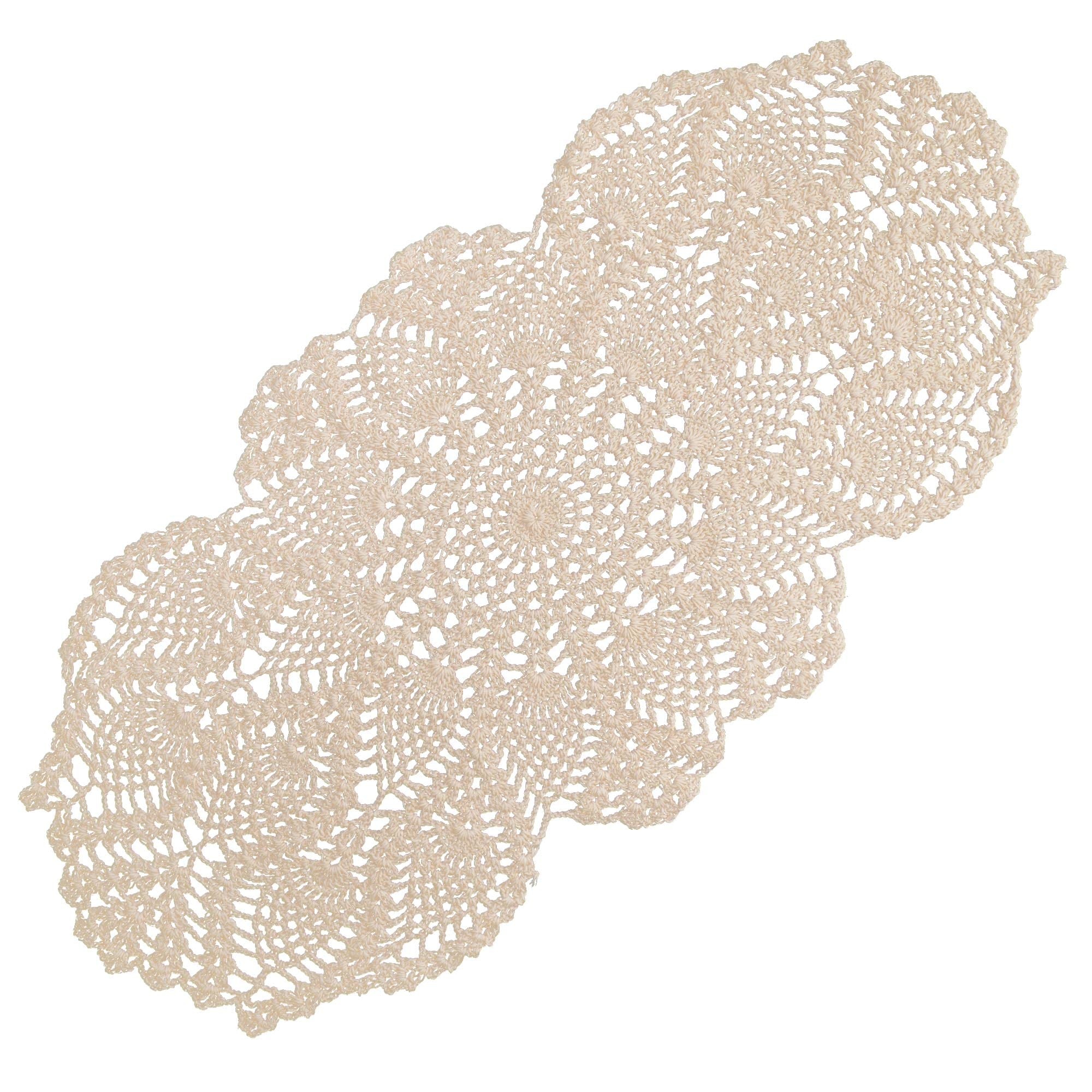 23x12 Inch Oval Crochet Doilies - Beige Cotton Lace Table Runners for Dressers, End Tables, Crafts | Disposable Valentine's Day Decor, Placemats & Coasters | Perfect for Tea Parties, Weddings & Home Decor