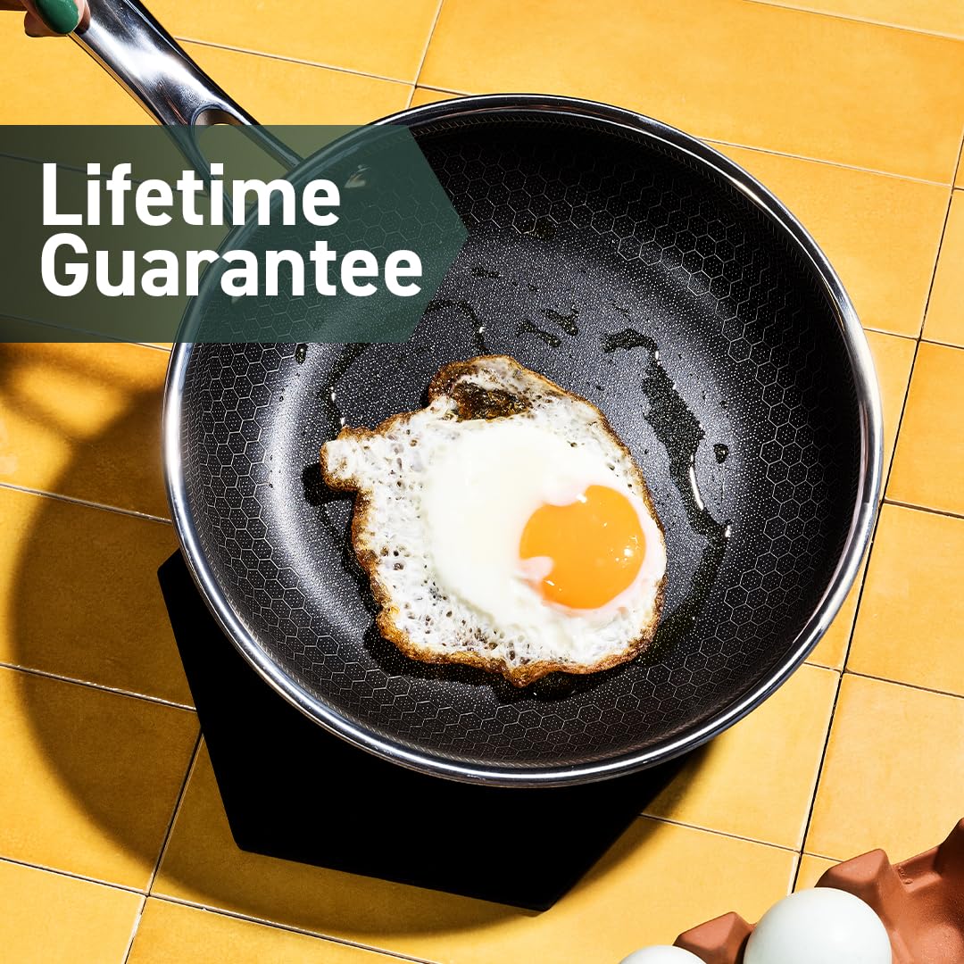 HexClad Hybrid Nonstick 7-Inch Frying Pan with Stay-Cool Handle - Dishwasher & Oven Safe Up to 900°F - Induction Compatible for All Cooktops - Perfect for Sautéing, Frying & Cooking Small Meals