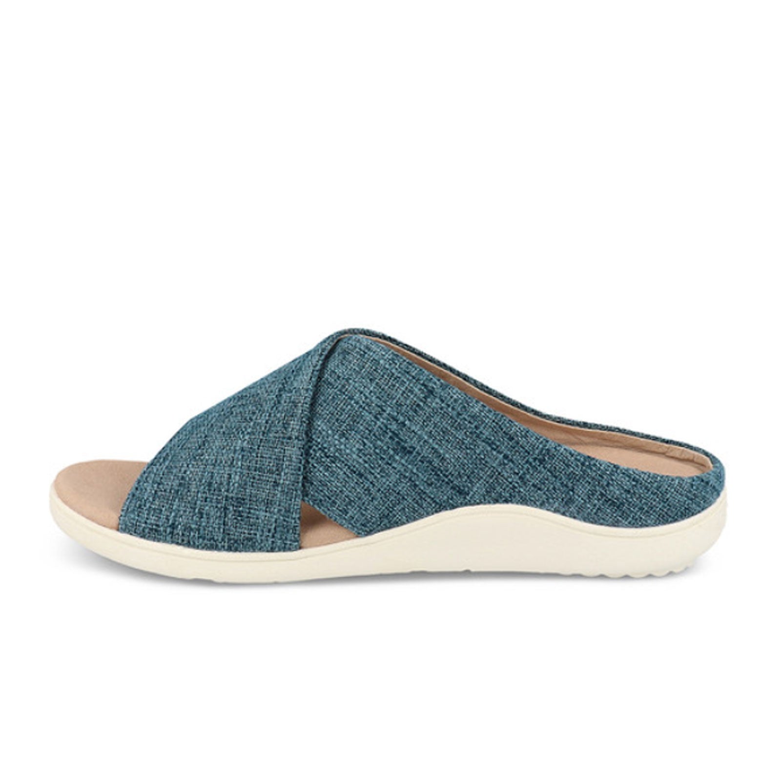 Gravity Defyer Women's Veltal Slide Sandals - Comfortable Arch Support Walking Sandals in Blue | Perfect for Beach, Pool, Travel & Everyday Wear