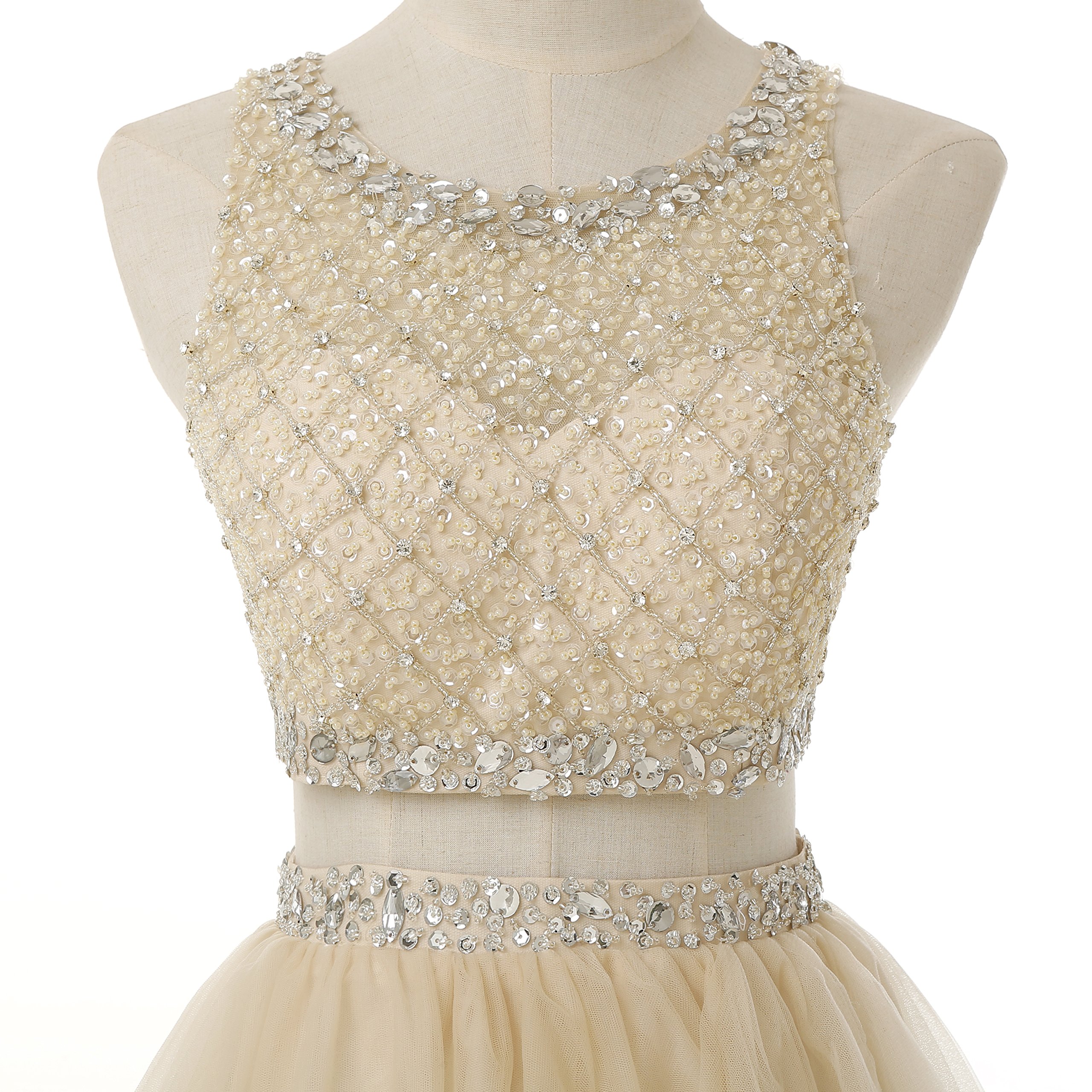 Elegant Beaded Bodice Short Two-Piece Tulle Prom Dress for Homecoming & Special Occasions - BD077 | Perfect for Dances, Parties & Formal Events