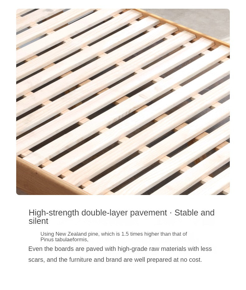 Solid Oak Wood Kids Bed - Sturdy & Safe Children's Bedroom Furniture for Toddlers & Teens - Perfect for Bedrooms, Daycare, and Guest Rooms