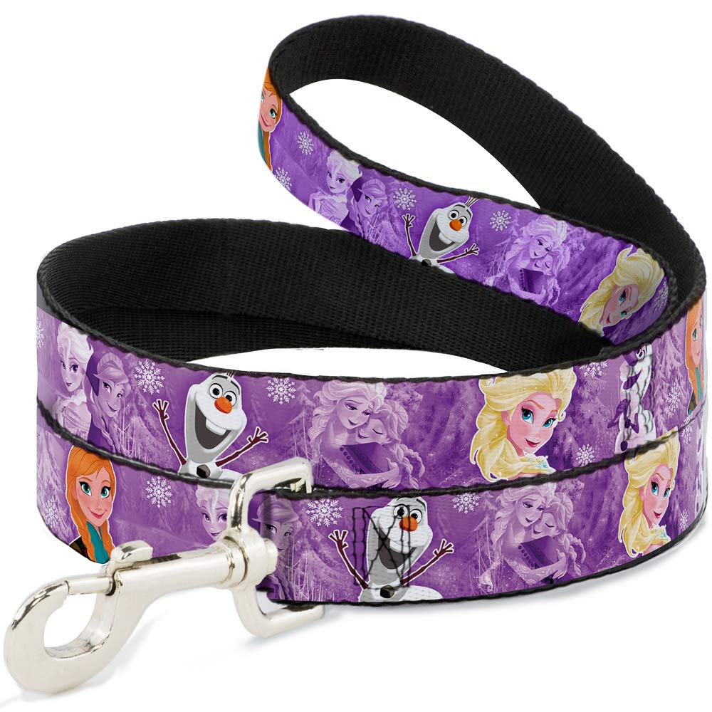 Buckle-Down Frozen Pet Leash - 6ft Anna Elsa Olaf Design Dog Leash, 1/2 Inch Wide Durable Nylon - Perfect for Disney Fans, Walking & Outdoor Adventures