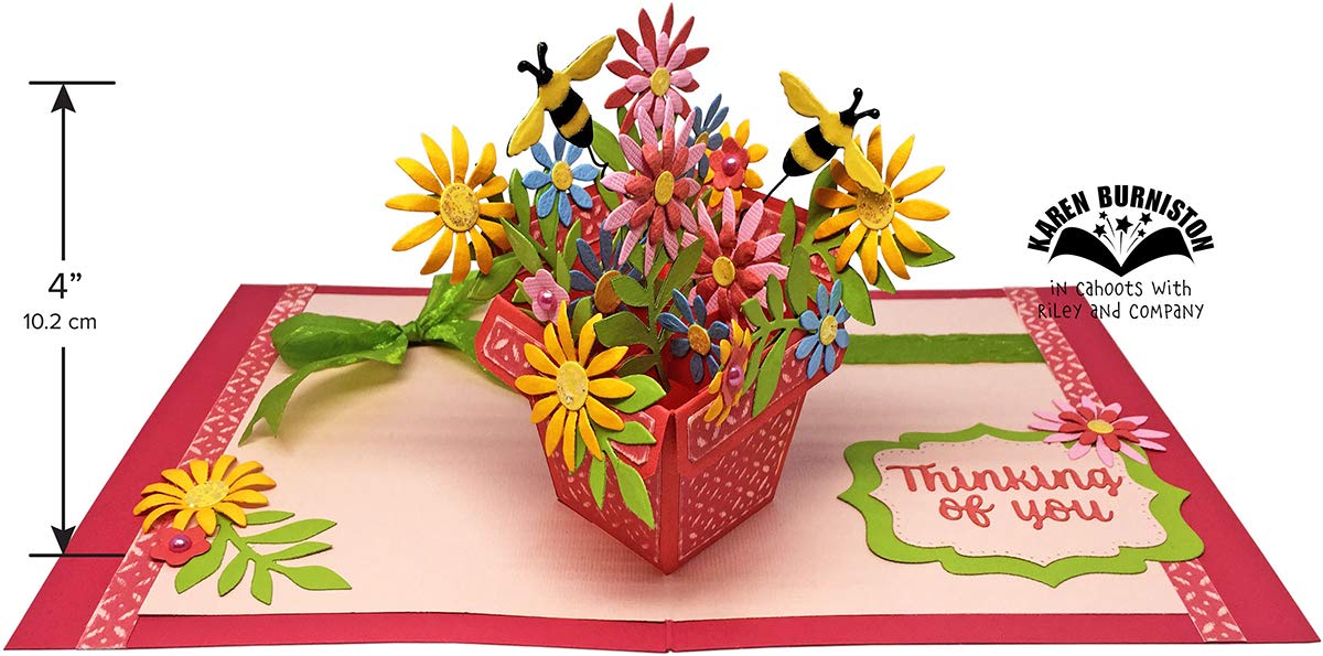 KB Riley 1010 Karen Burniston Dies - Flowerpot Pop-Up Card Making Die Set for DIY Scrapbooking & Greeting Cards | Perfect for Birthdays, Weddings & Craft Projects