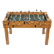 Pexmor 48-Inch Wooden Football Table Game with Cup Holders - Classic Log Color - Perfect for Game Rooms, Bars, and Family Entertainment