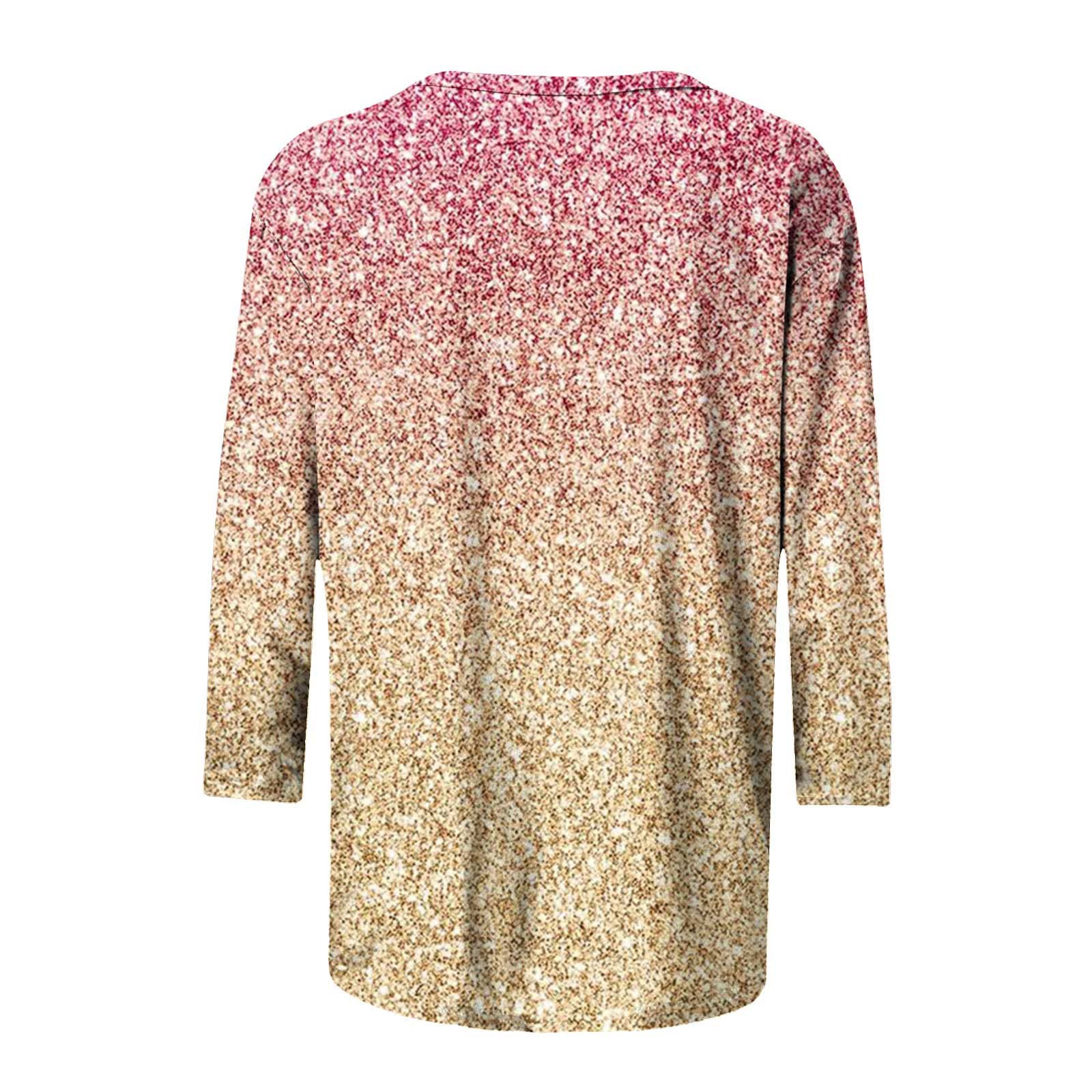 Yardsong Women's 3/4 Sleeve Casual Blouses 2024 Trendy Cute Pattern Tunic Tops - Perfect for Office Wear, Date Nights & Weekend Outfits