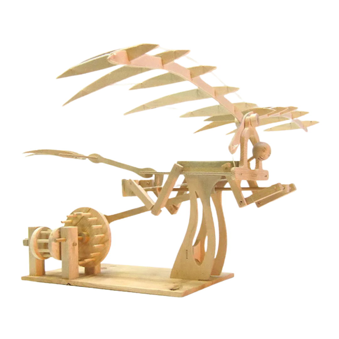 Da Vinci Ornithopter Wooden Building Kit - DIY Flying Machine Model for Adults & Teens - STEM Educational Toy for Aviation Enthusiasts - Perfect for Home Decoration, Science Projects & Gift Giving