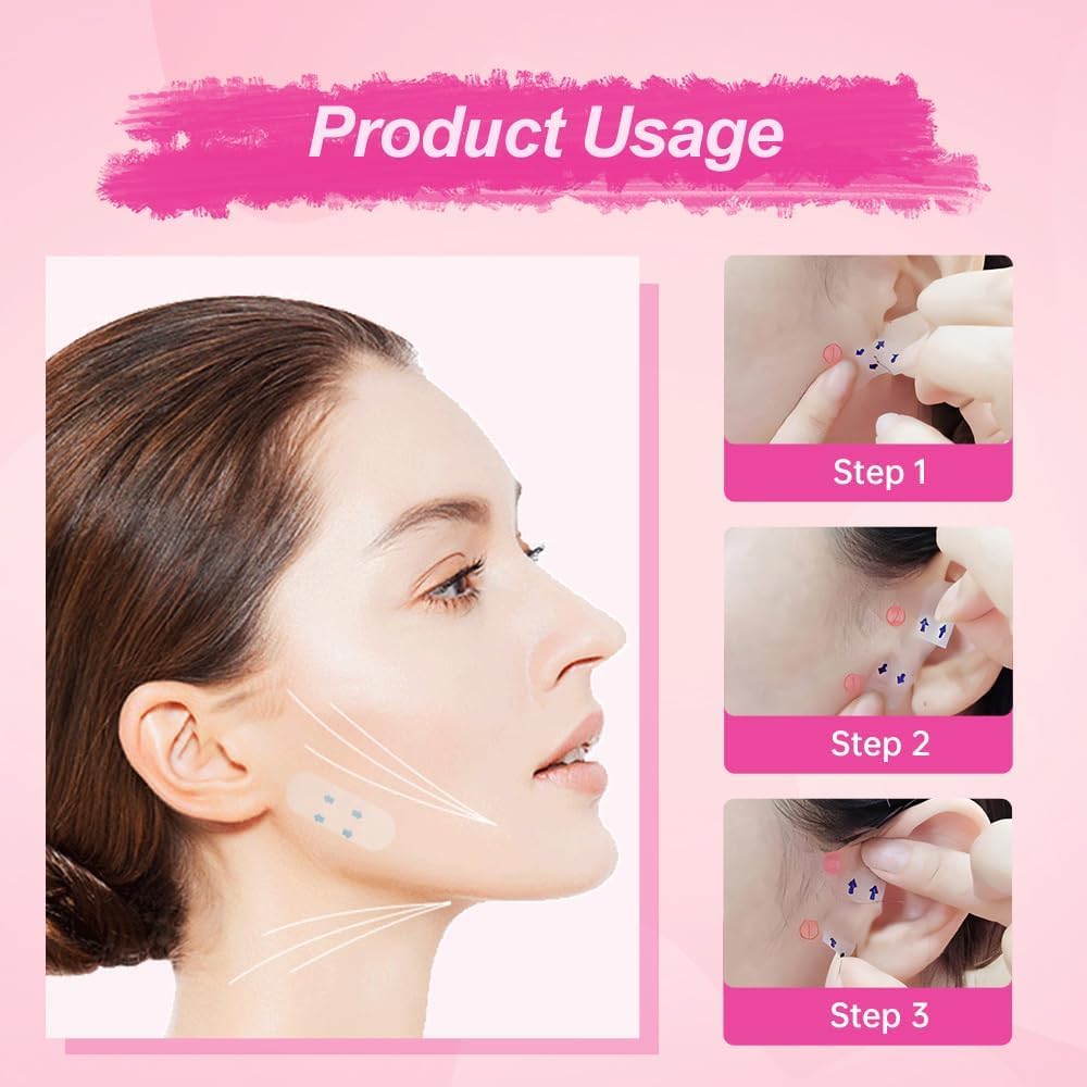 ZHAOMEI Invisible Face Lifter Tape - Instant Facelift for Sagging Skin (120pcs) - Perfect for Parties & Events