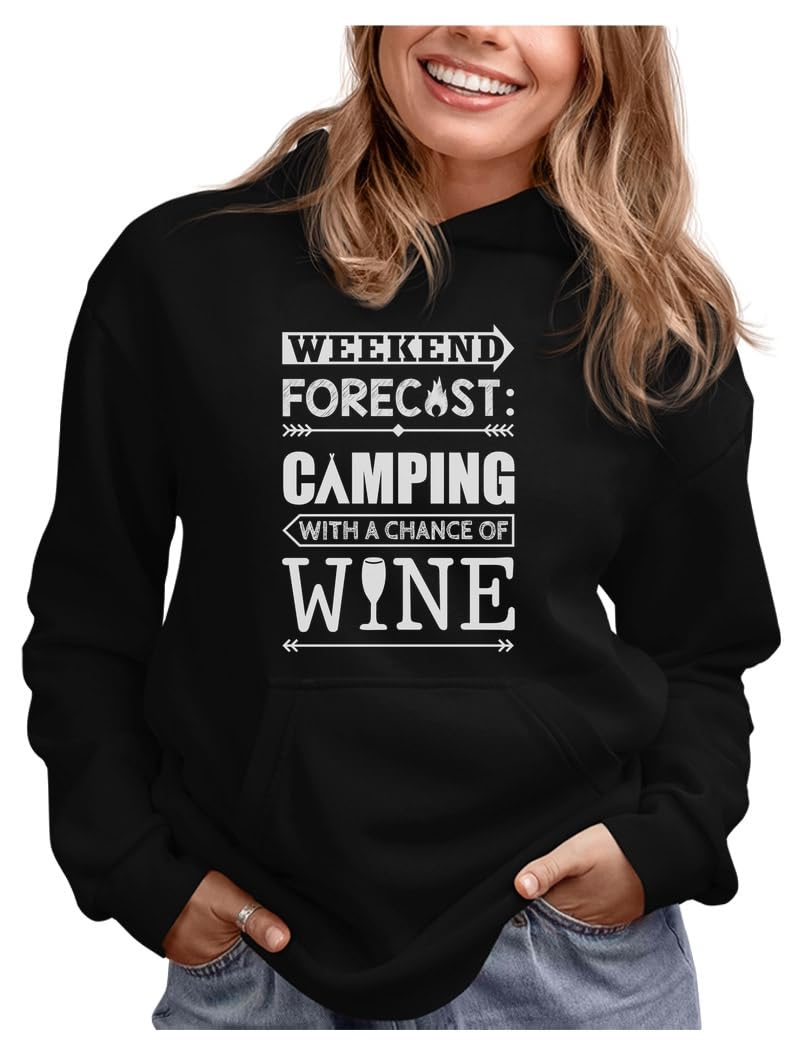 Tstars Funny Camping Hoodie for Women - Cozy Outdoor Sweatshirt with Campfire Design - Perfect Camper Gifts for Hiking, Bonfires & Outdoor Adventures