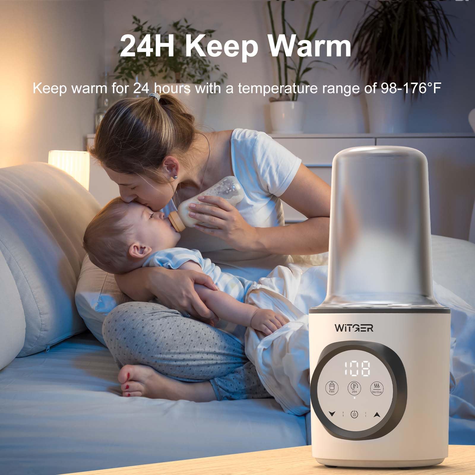 8-in-1 Baby Bottle Warmer and Sterilizer - Fast Heating with Precise Temperature Control, BPA-Free, for Defrosting, Food Warming & Constant Temperature Maintenance | Perfect for Nursery, Travel & On-the-Go Parents