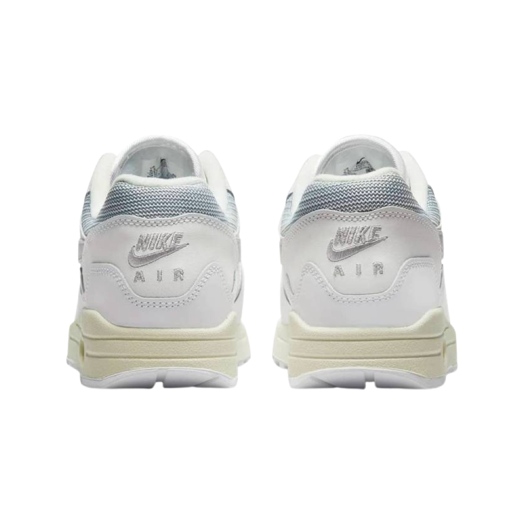 Nike Air Max 1 Patta Wave White Pure Platinum Men's Running Shoes - Comfortable Athletic Sneakers for Jogging, Gym & Casual Wear