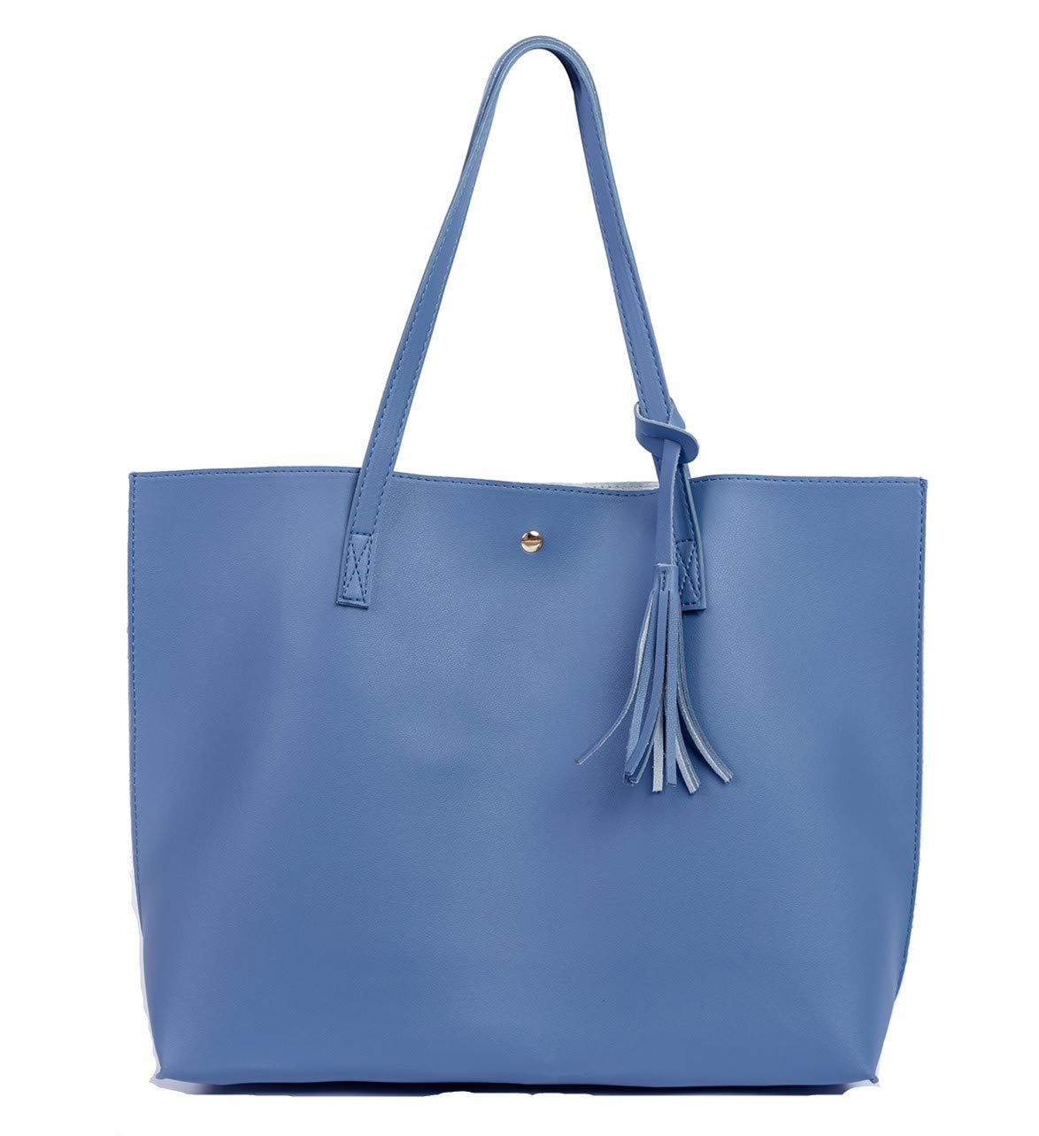 Stylish Women's PU Faux Leather Tote Bag with Top Handle & Tassel Shoulder Strap - Fashionable Satchel Handbag for Work, Travel & Everyday Use