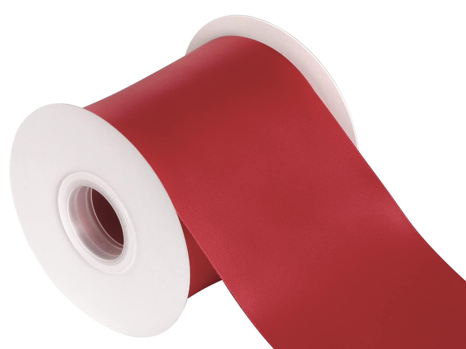 AVANAVA 4 Inch Wide Double Face Satin Ribbon - 25 Yards (260-Scarlet Red) for Gift Wrapping, Wedding Decorations, DIY Crafts and Hair Bows