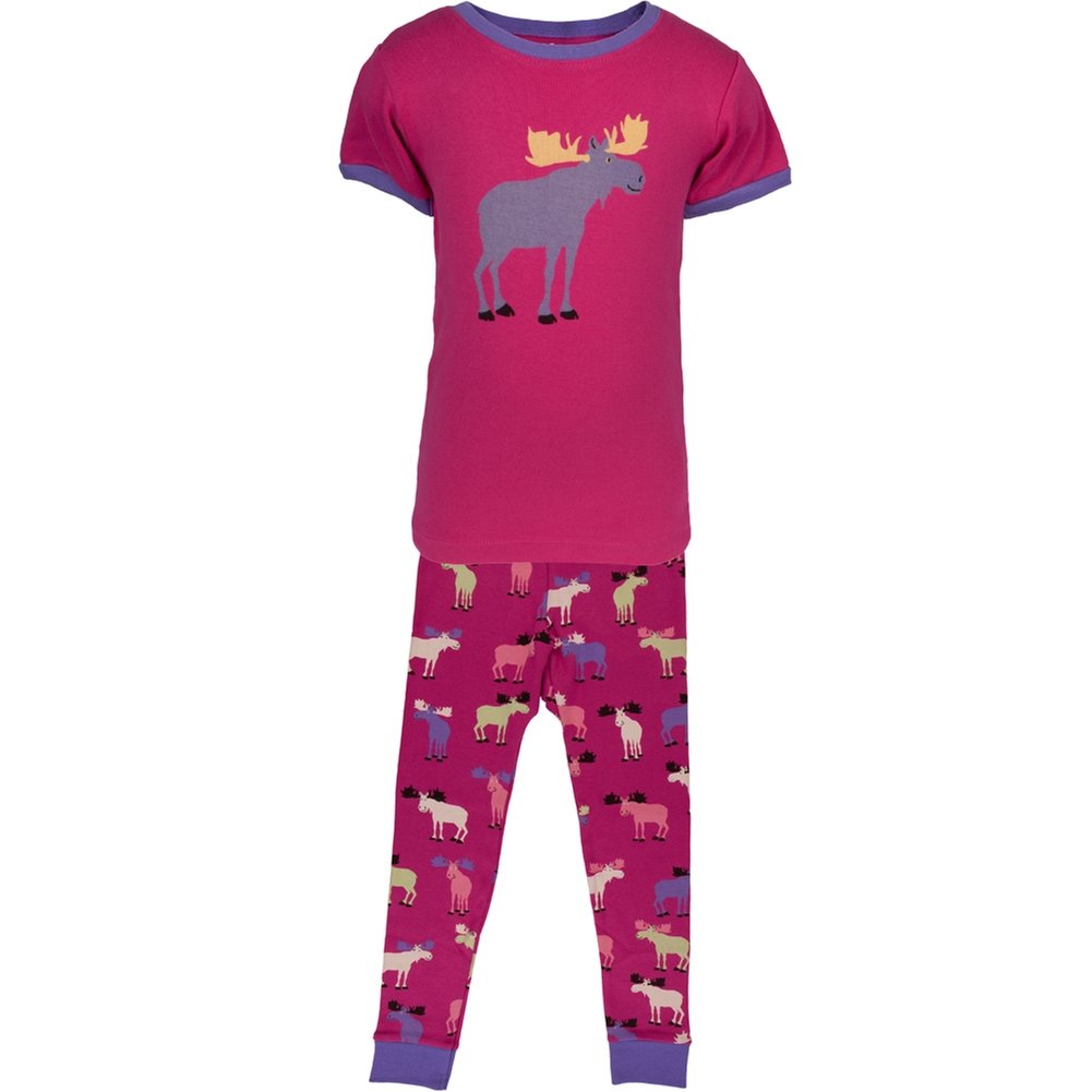 Raspberry Moose All-Over Print Kids Pajama Set - Soft & Comfortable Sleepwear for Boys & Girls - Perfect for Bedtime, Lounging & Sleepovers