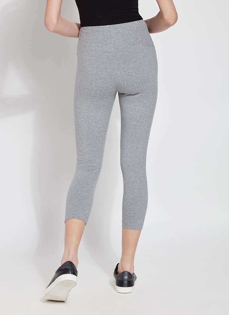 Lyssé Women's Cotton Cropped Leggings - Soft Breathable Cotton Spandex Workout Leggings for Yoga, Running & Lounge Wear