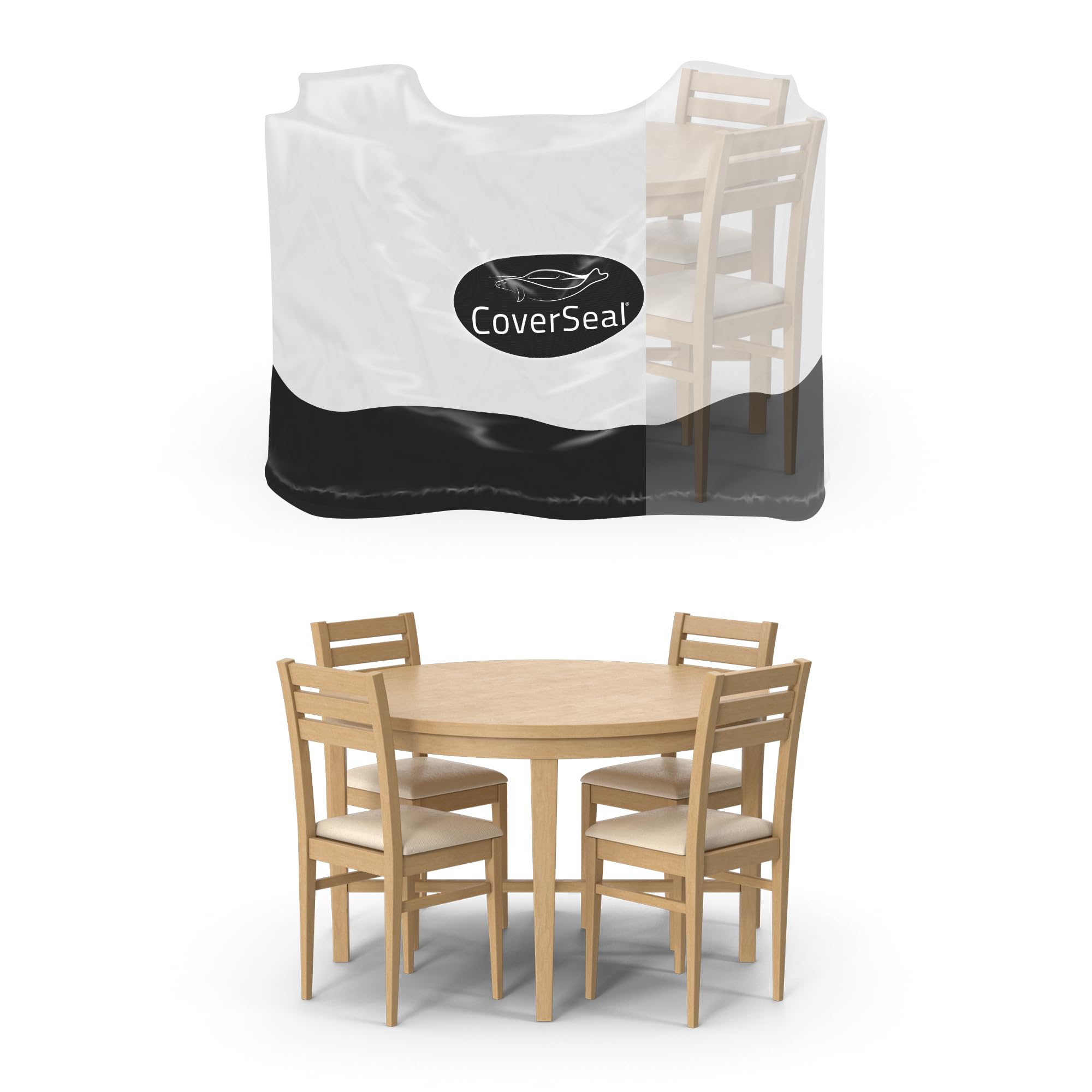 Waterproof Patio Furniture Cover with Weighted Apron Seal - Heavy Duty Outdoor Table and Chairs Cover 118