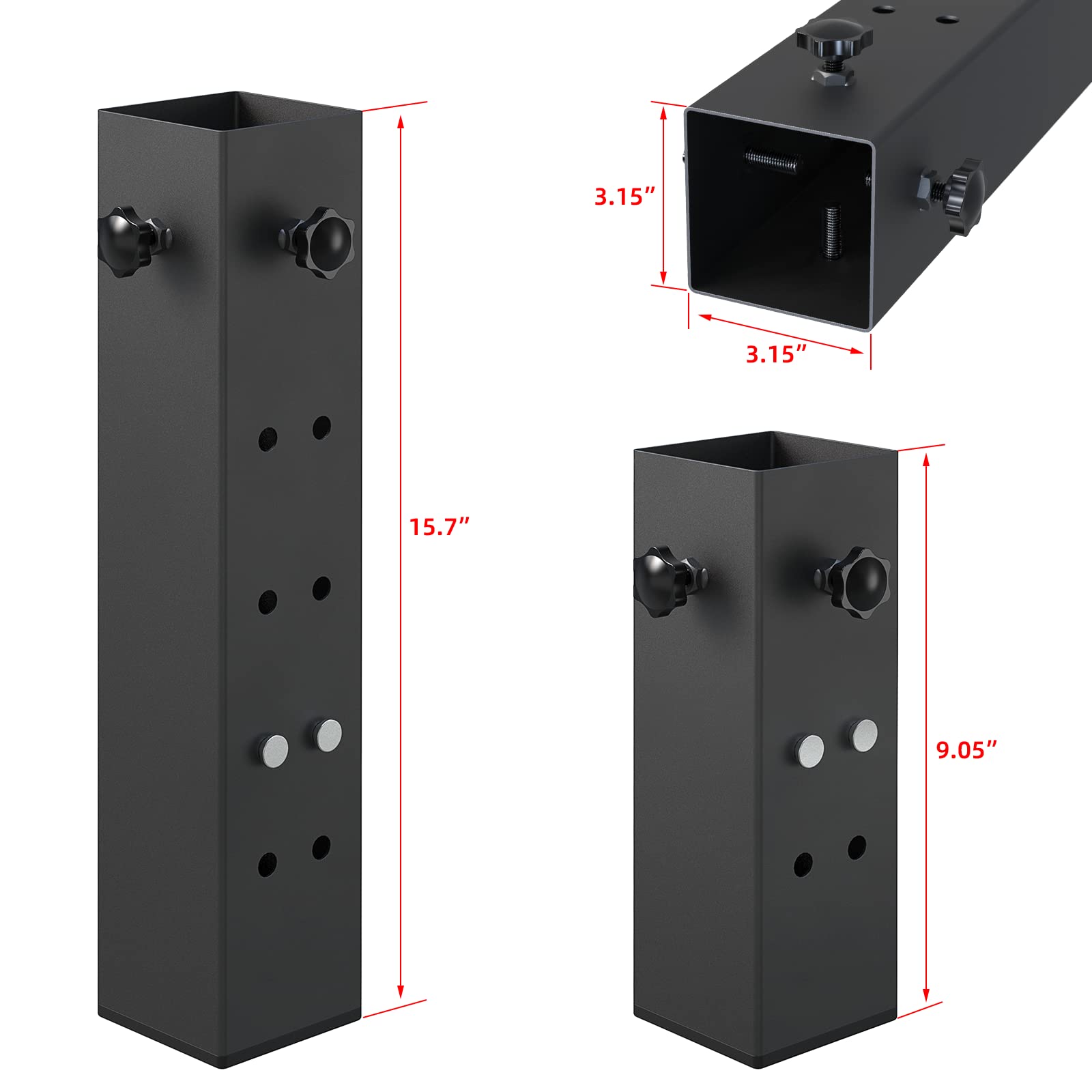 4 Pack Heavy Duty Carbon Steel Bed Risers - Adjustable Height 3.2