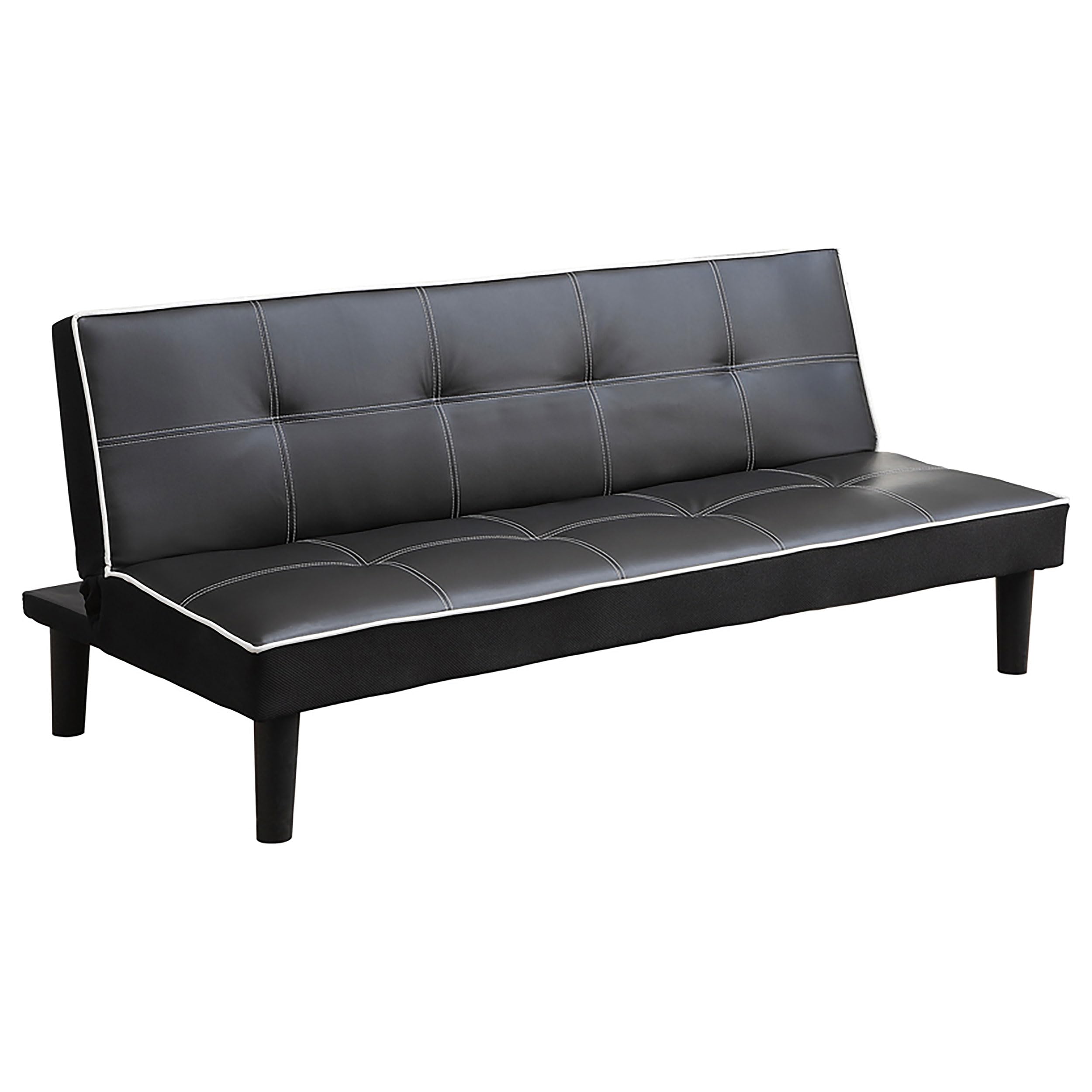 Coaster Furniture Sleeper Sofa Bed with Contrast Piping - Black Upholstered Convertible Couch for Small Spaces | Perfect for Guest Rooms, Apartments & Home Offices (Model 550044)