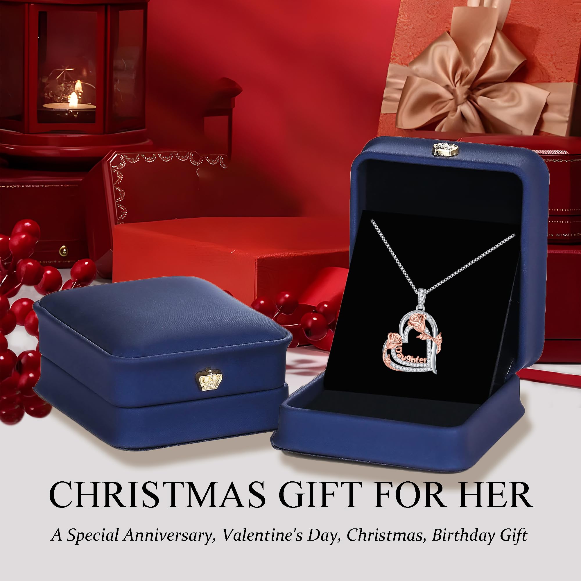 YoSteel S925 Sterling Silver Heart Necklace for Women - Elegant Rose Gold Heart Pendant Jewelry Gift for Mom, Wife, Sister, Daughter, Grandma | Perfect Birthday, Anniversary, Valentine's Day, Mother's Day Gift | Everyday Wear & Special Occasions