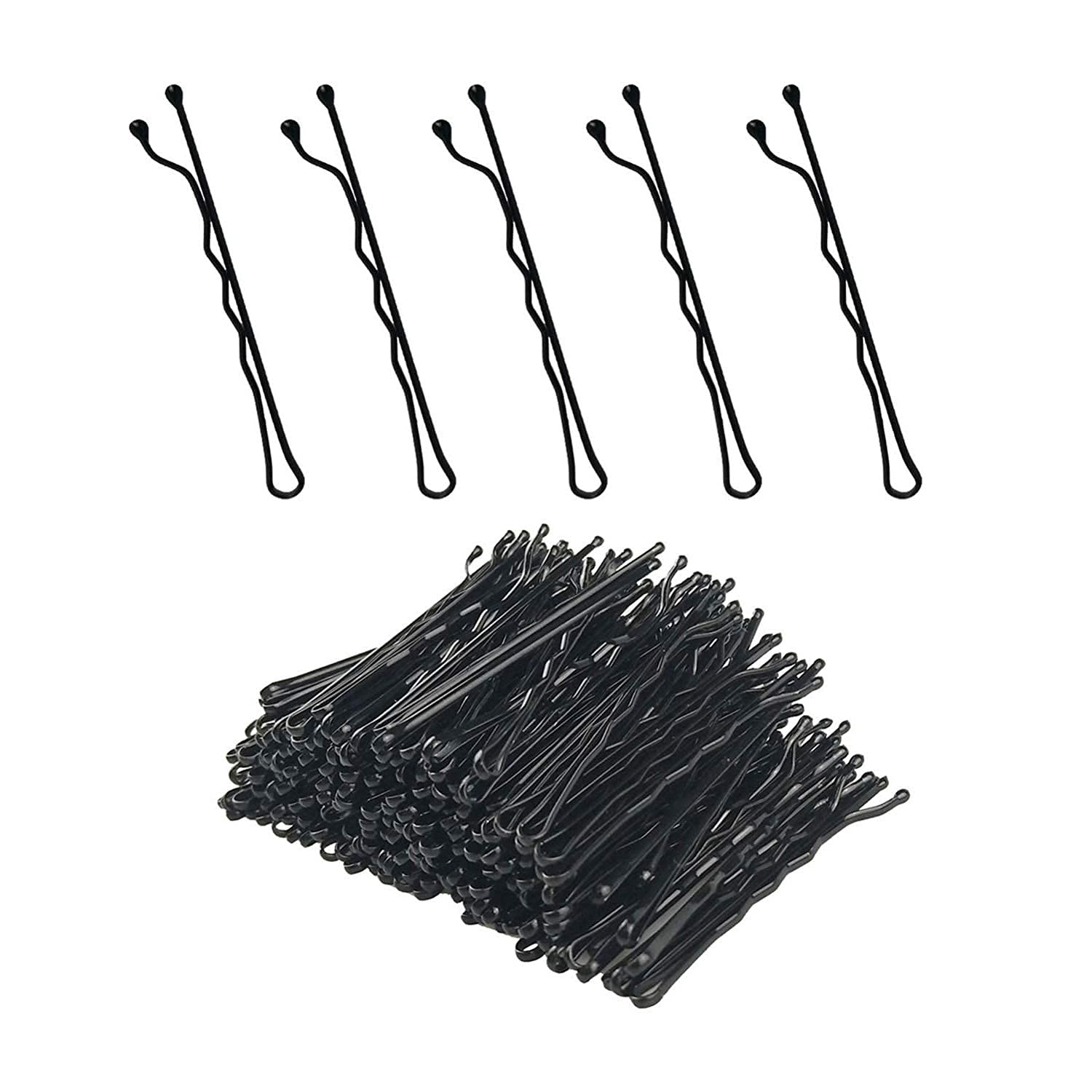 Black Hairpins for Women - 50 PCS Invisible Wave Hair Clips, Bobby Pins & Hairgrips - Perfect for Updos, Braids, Ponytails & Everyday Hairstyles